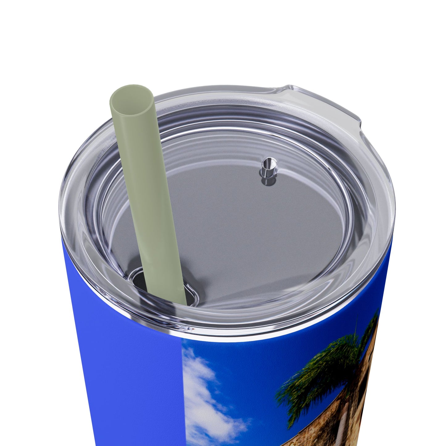 DOMINICAN REPUBLIC Vibrant Travel Tumbler, 20oz Skinny Tumbler with Straw - Perfect for Summer Adventures, Vacation, Gifts, Customizable