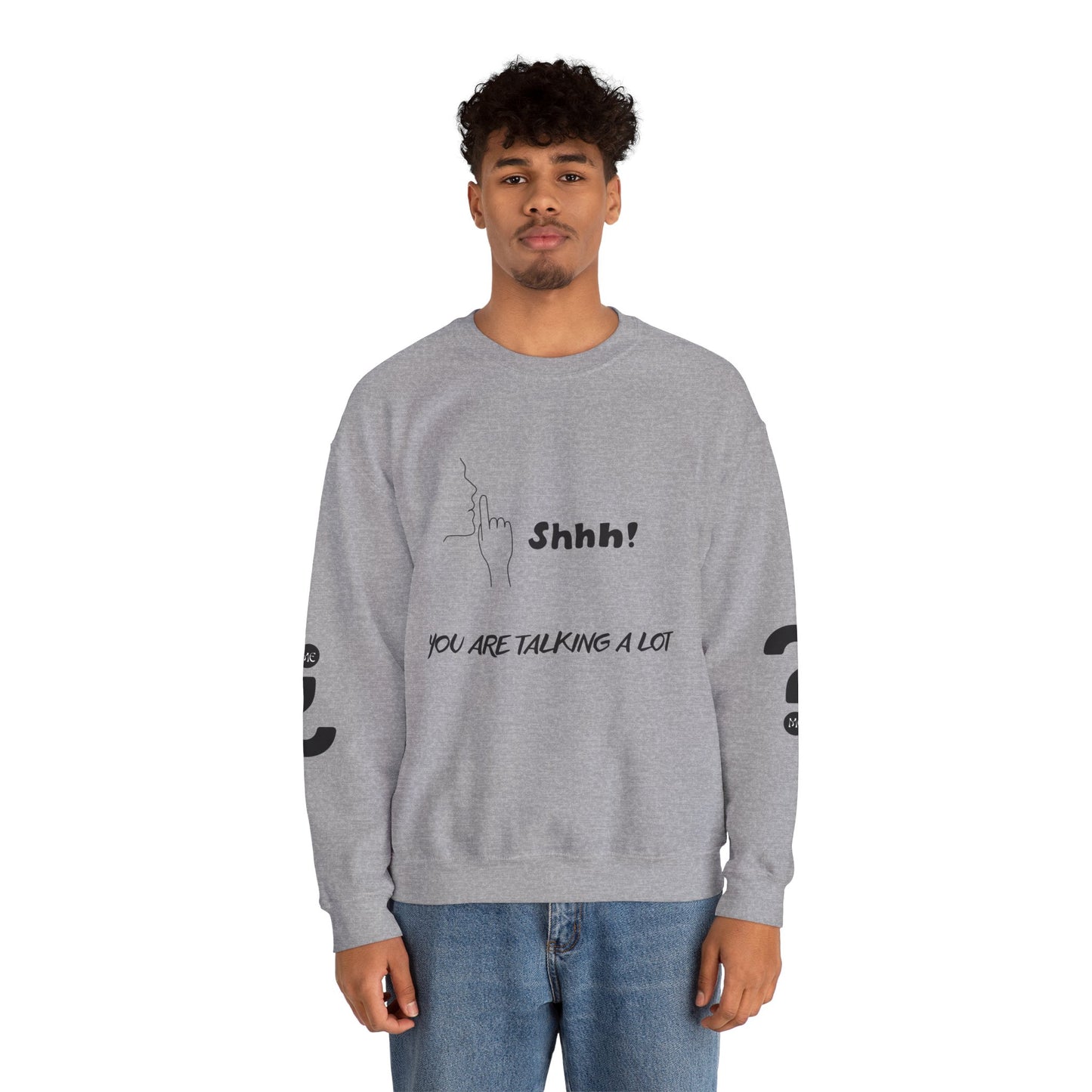 SHHH! SILENCE Unisex Humor Crewneck Sweatshirt: Funny Silence Design, Perfect for Gifting, Casual Wear, Birthday, Holidays, Conversation Starter