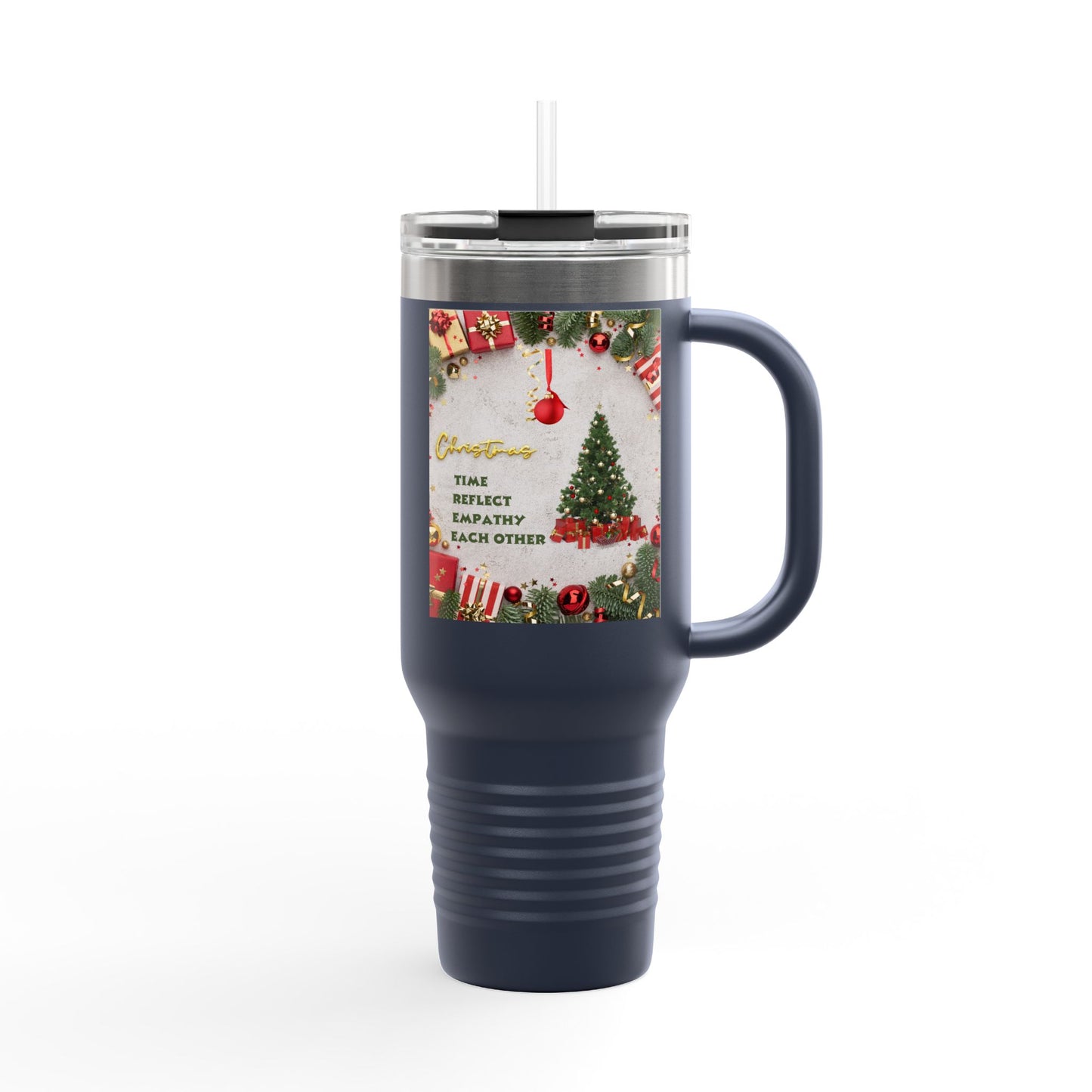 Holiday Insulated Travel Mug, 40oz | Christmas Gift, Travel Coffee Cup, Winter Drinkware, Reusable Mug, Eco-Friendly Beverage Container