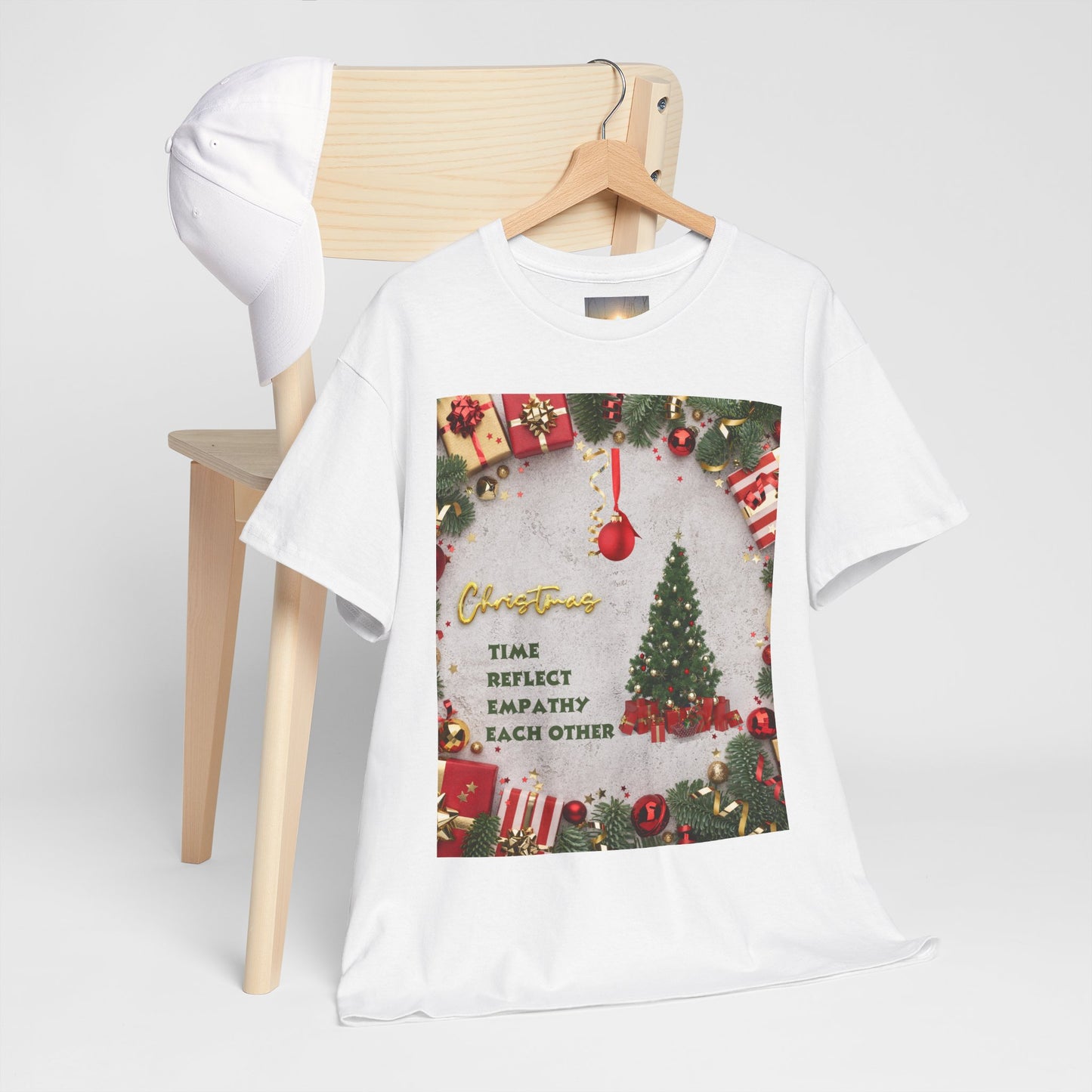 Christmas-Themed Unisex Heavy Cotton Tee, Holiday Gift, Festive Apparel, Family Gatherings, New Year Celebrations, Cute Christmas Shirt