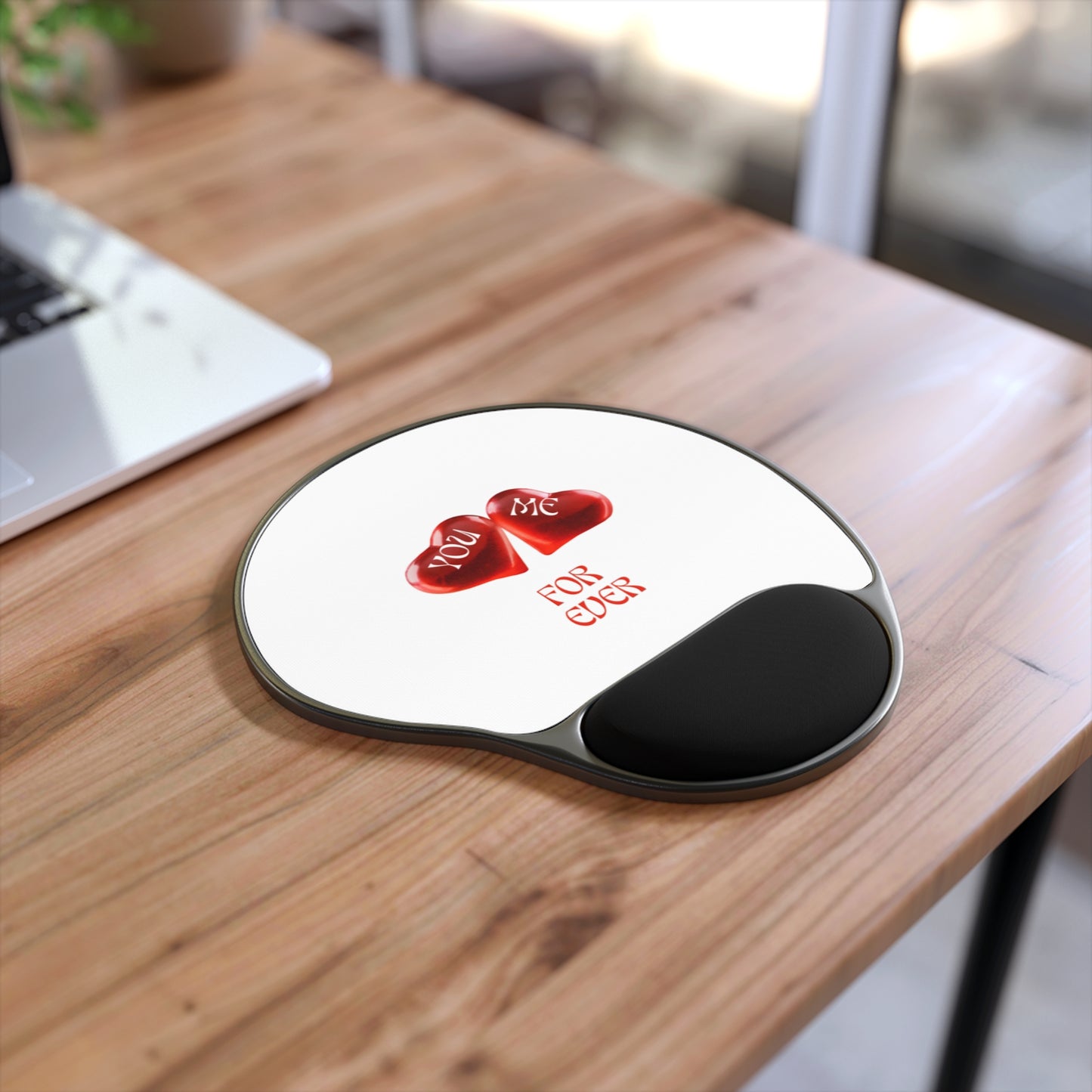 YOU ME FOR EVER Personalized Mouse Pad with Wrist Rest for Couples, Cute Desk Decor, Valentine's Gift, Office Accessories, You & Me Design