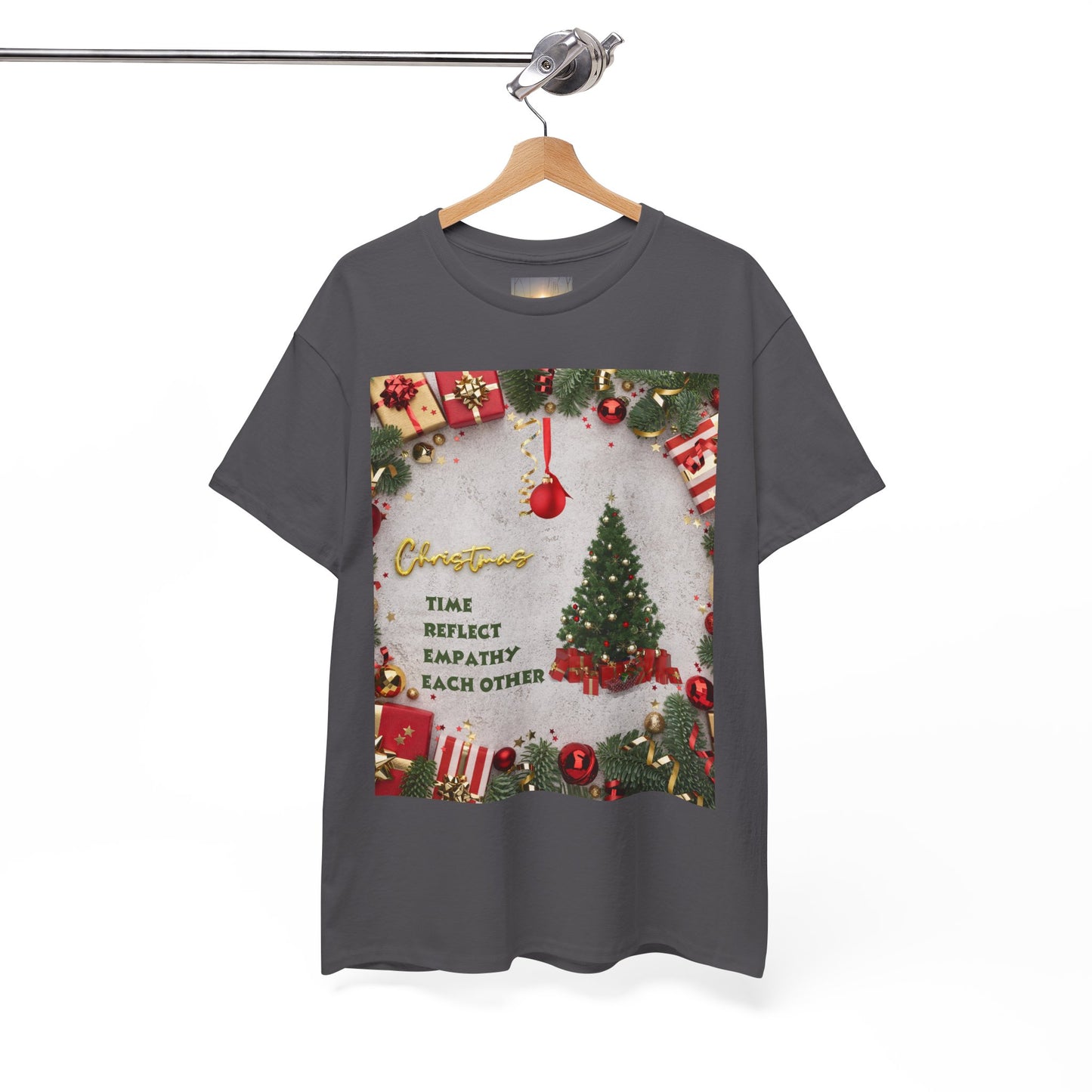 Christmas-Themed Unisex Heavy Cotton Tee, Holiday Gift, Festive Apparel, Family Gatherings, New Year Celebrations, Cute Christmas Shirt