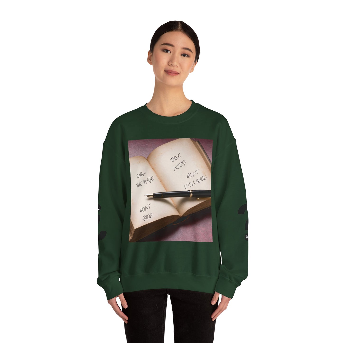 TURN THE PAGE Inspirational Sweatshirt for Note-Takers, Cozy Crewneck, Motivational Gift, Book Lovers, Back-to-School Apparel