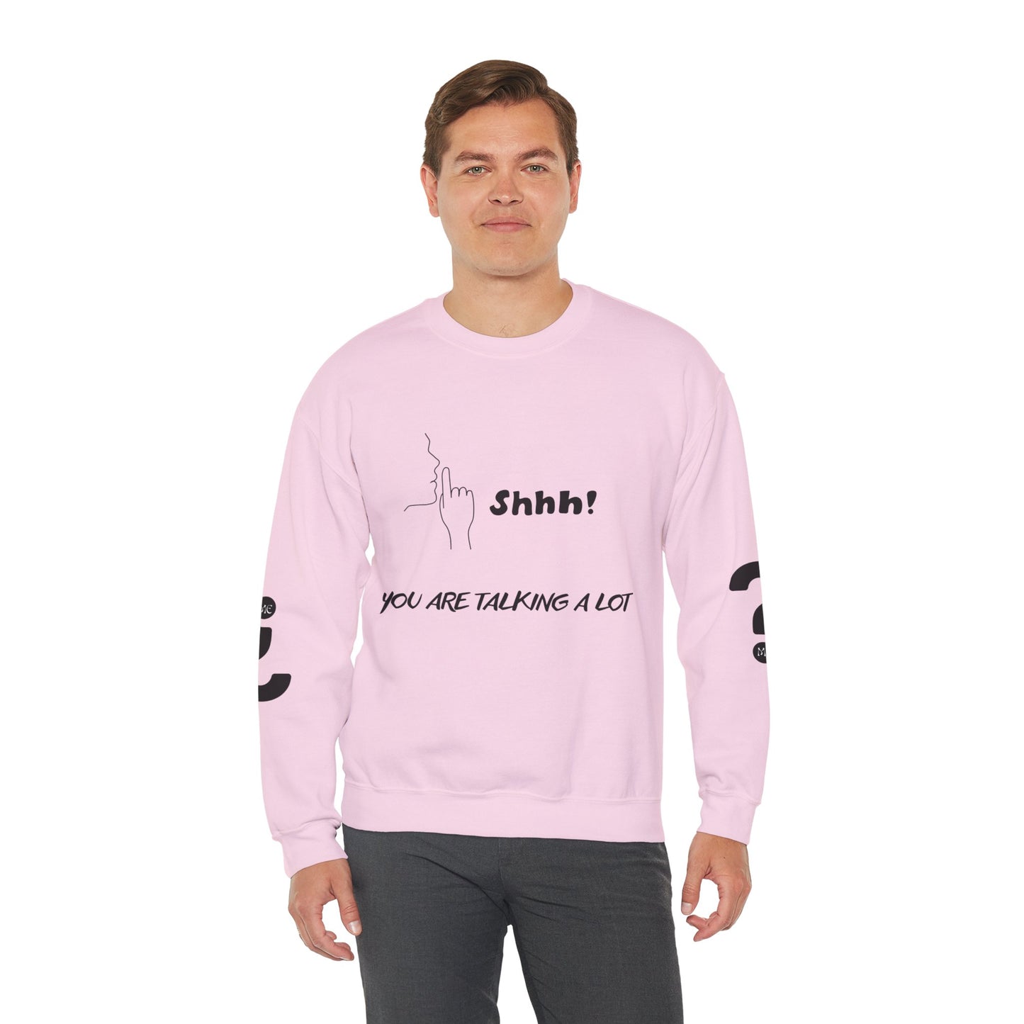 SHHH! SILENCE Unisex Humor Crewneck Sweatshirt: Funny Silence Design, Perfect for Gifting, Casual Wear, Birthday, Holidays, Conversation Starter