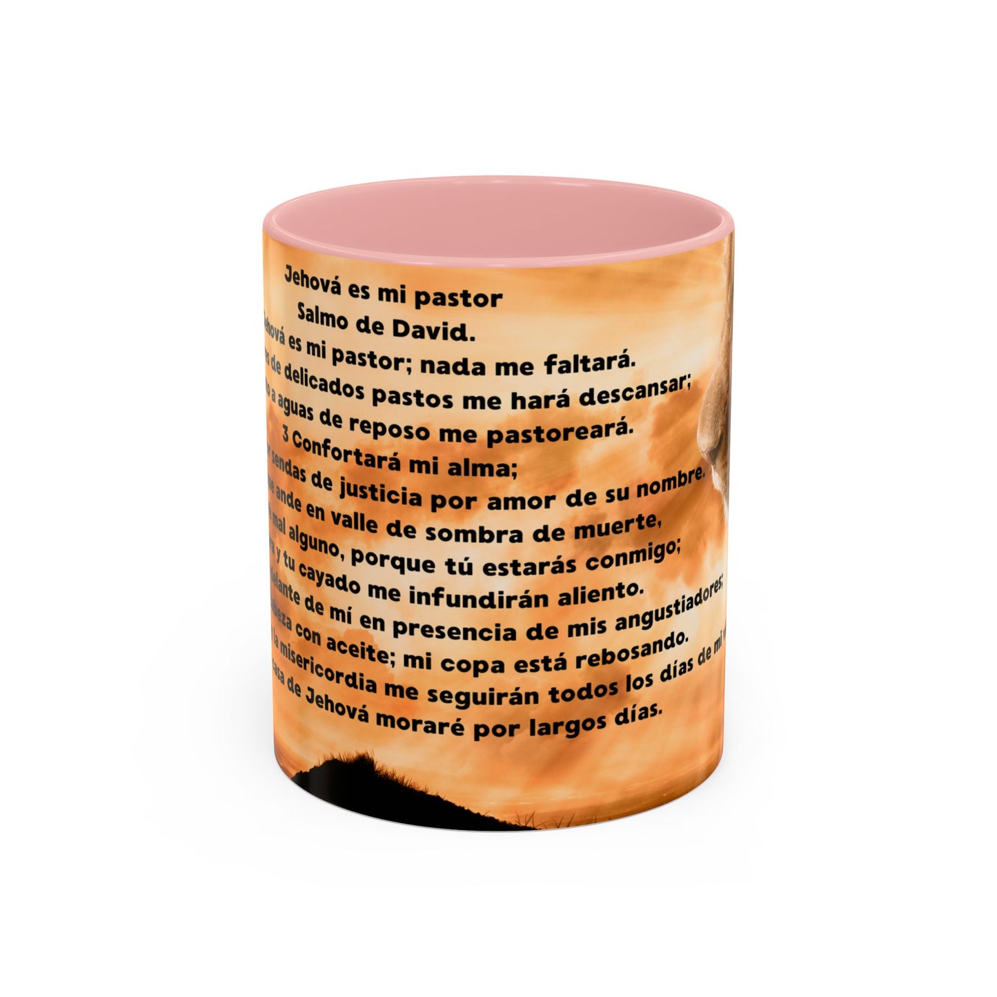 SALMO 23 Inspirational Lion Coffee Mug - Faith, Spirituality, Gift for Him/Her, Motivational Drinkware, Religious Home Decor