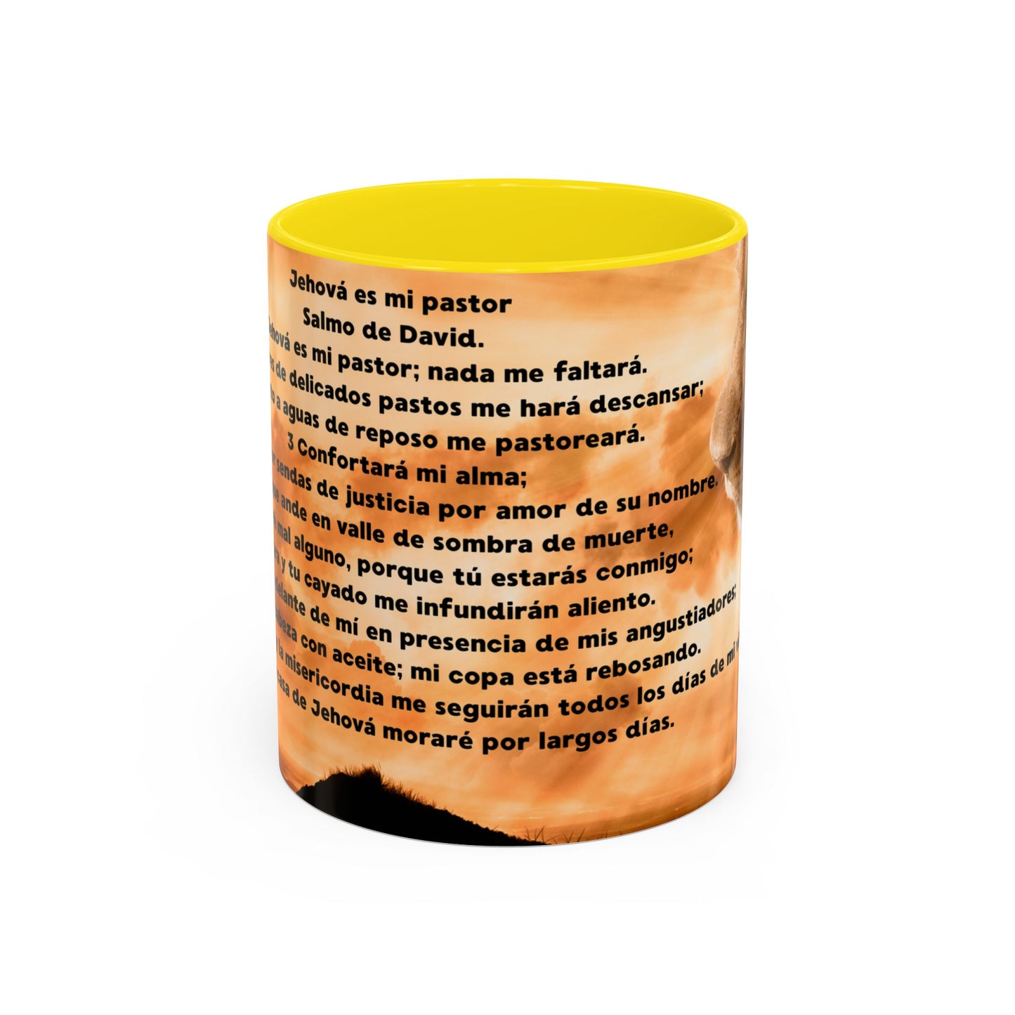SALMO 23 Inspirational Lion Coffee Mug - Faith, Spirituality, Gift for Him/Her, Motivational Drinkware, Religious Home Decor
