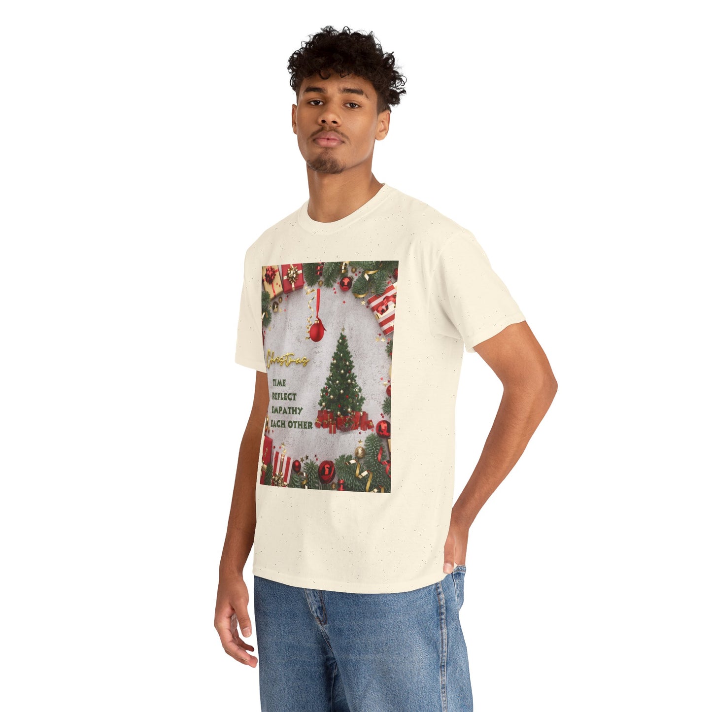 Christmas-Themed Unisex Heavy Cotton Tee, Holiday Gift, Festive Apparel, Family Gatherings, New Year Celebrations, Cute Christmas Shirt
