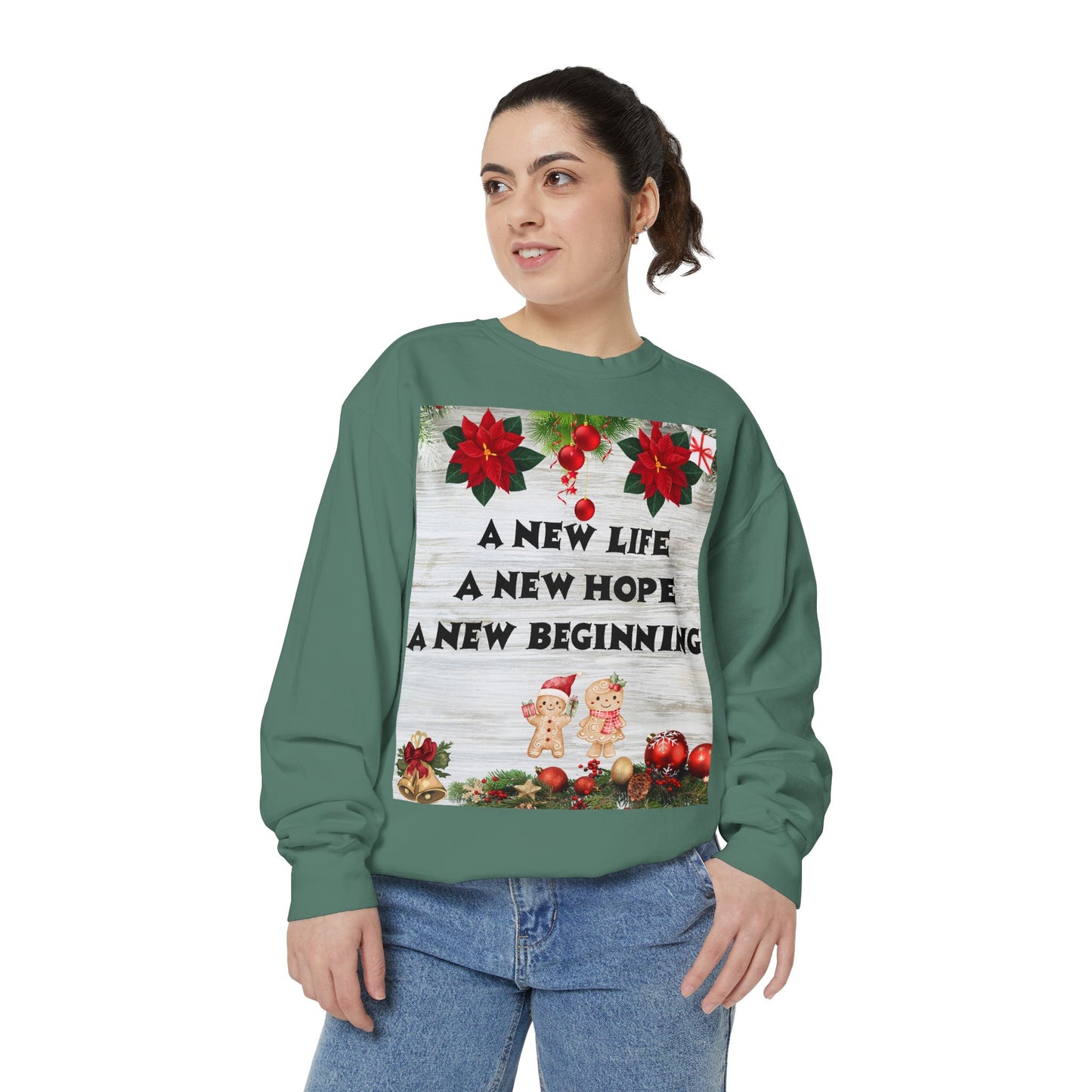 Cozy Holiday Sweatshirt - A New Life, New Hope, New Beginning, Christmas Gift, Unisex Apparel, Festive Wear, Winter Fashion