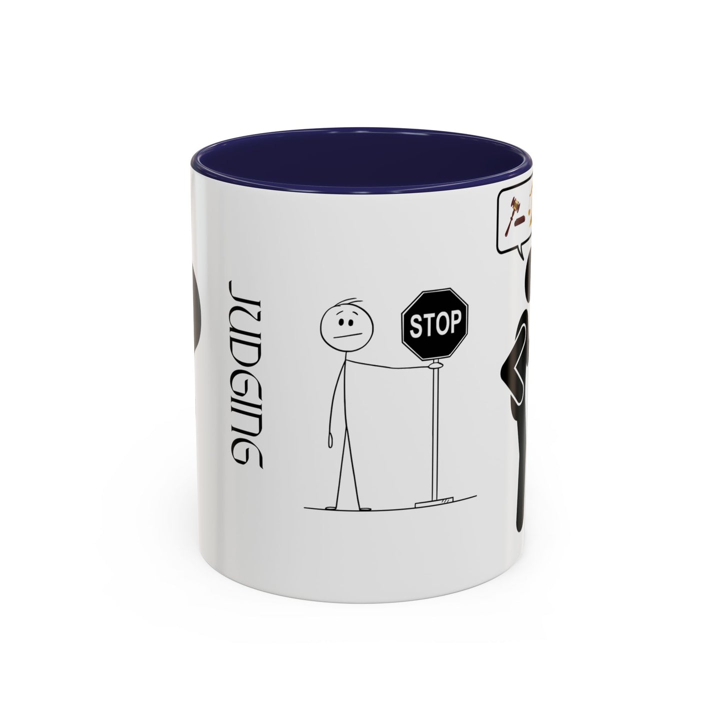 Judging Coffee Mug - 11 & 15oz Ceramic Drinkware for Funny Gift, Home Decor, Office Use, Tea Lovers, Unique Present
