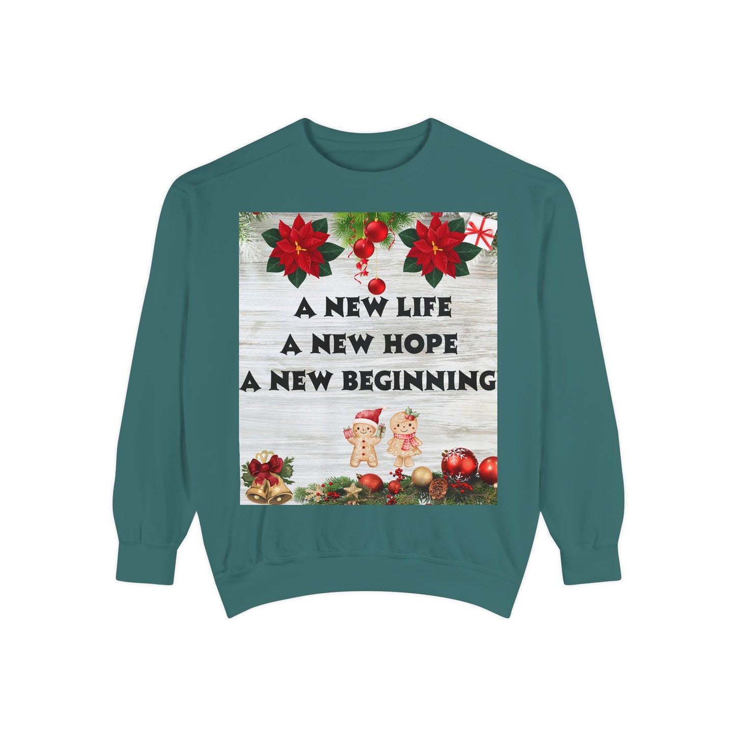 Cozy Holiday Sweatshirt - A New Life, New Hope, New Beginning, Christmas Gift, Unisex Apparel, Festive Wear, Winter Fashion