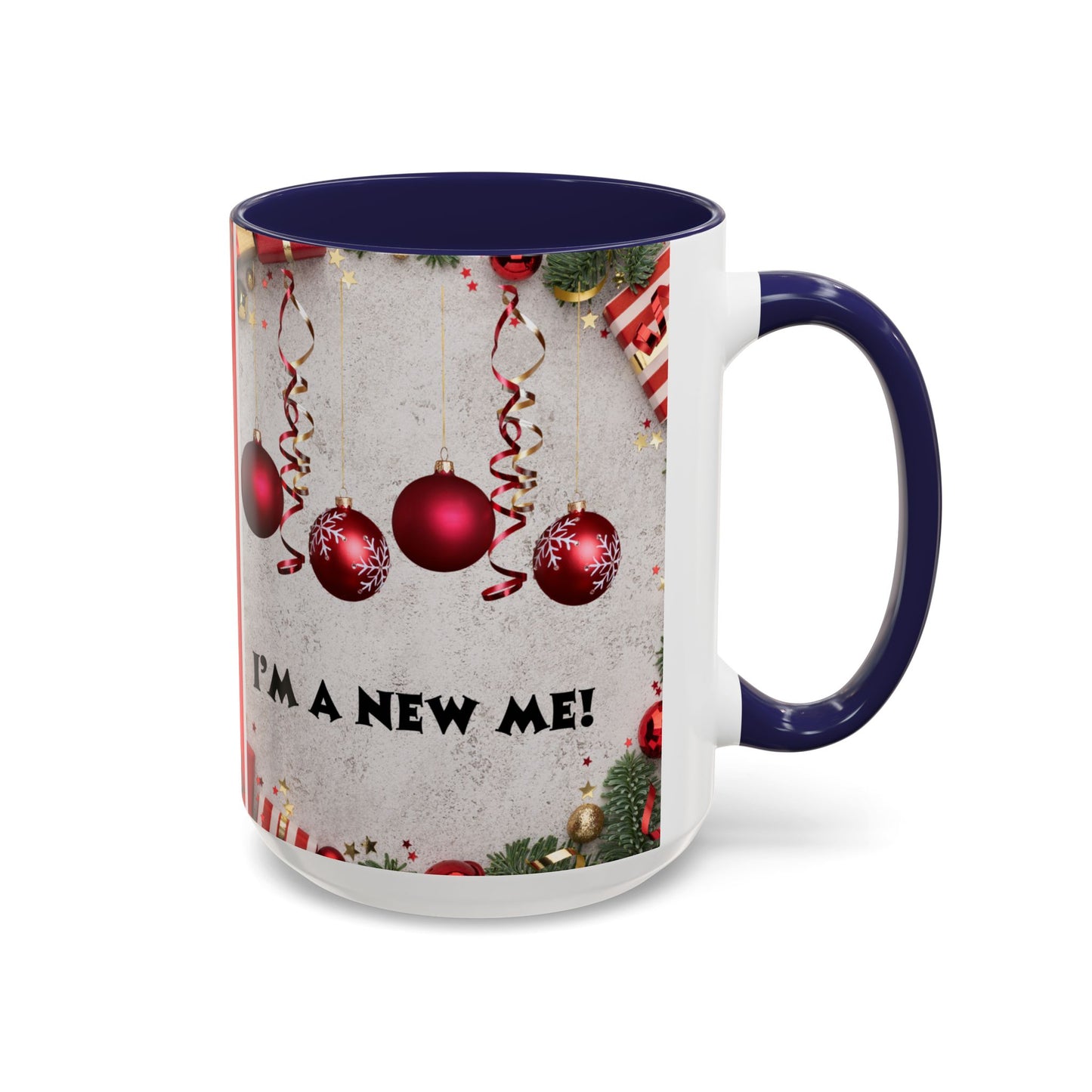 Festive Accent Coffee Mug for New Beginnings, Holiday Gift for Friends, Christmas Celebration, Unique Home Decor, Motivational Drinkware