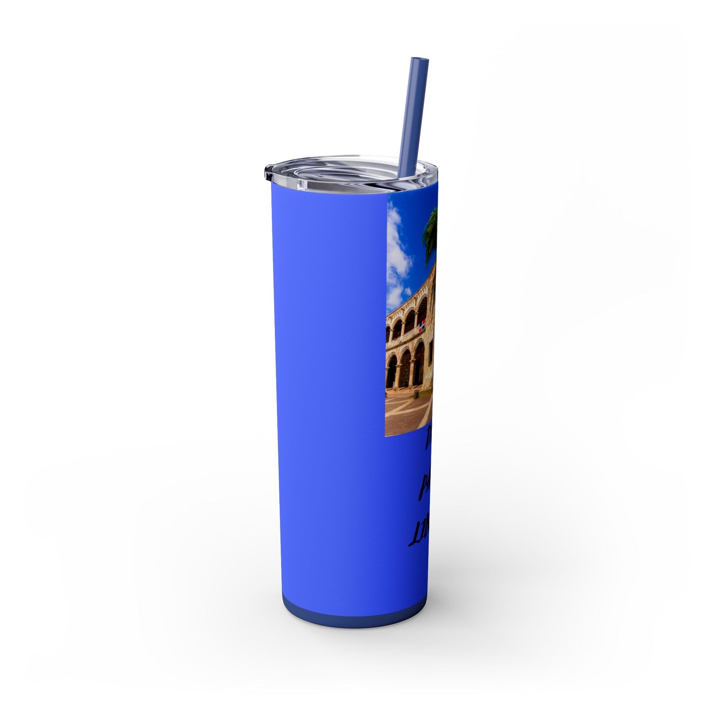 DOMINICAN REPUBLIC Vibrant Travel Tumbler, 20oz Skinny Tumbler with Straw - Perfect for Summer Adventures, Vacation, Gifts, Customizable