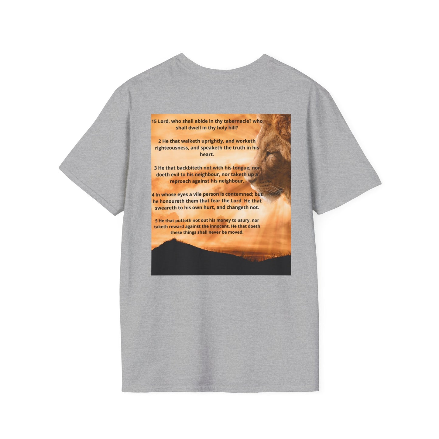 PSALM 15 Unisex Inspirational Psalm T-Shirt, Faith Tee, Scripture Shirt, Gift for Believers, Christian Apparel, Spiritual Casual Wear