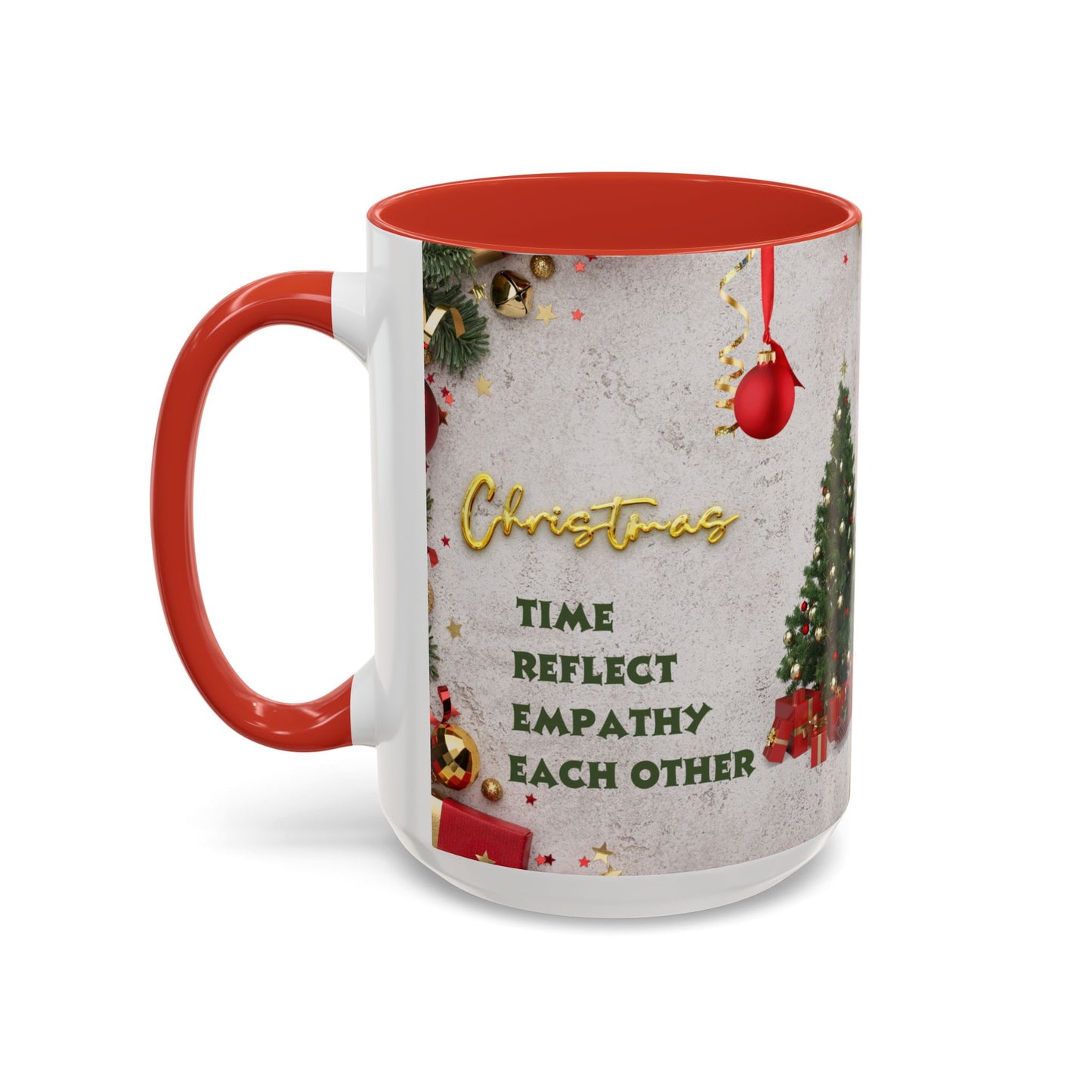 Festive Accent Coffee Mug for New Beginnings, Holiday Gift for Friends, Christmas Celebration, Unique Home Decor, Motivational Drinkware