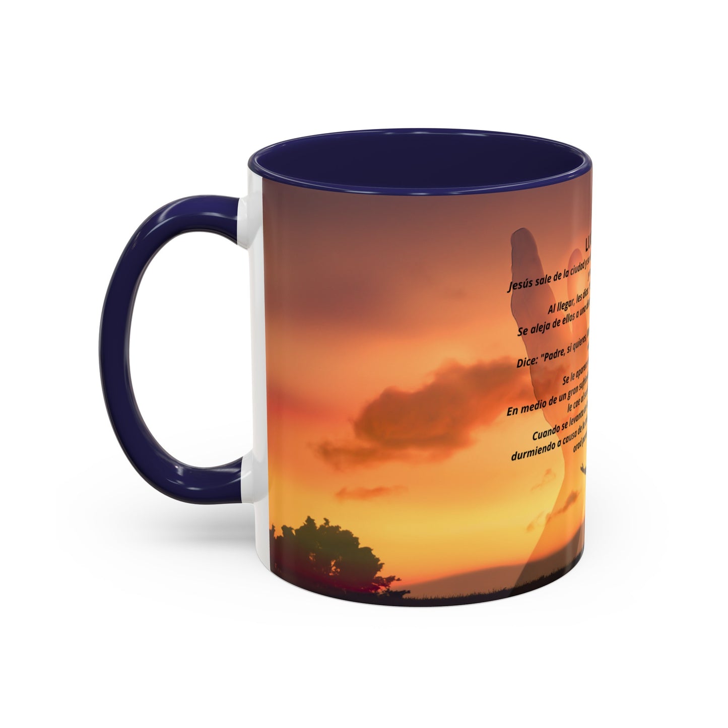 LUCAS 22: 39-46 Oración en el Monte Accent Coffee Mug (1ó1, 15oz)