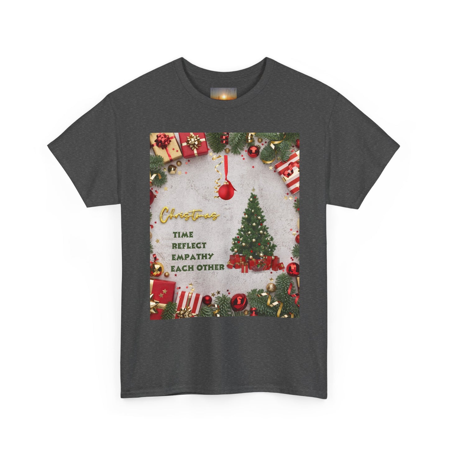 Christmas-Themed Unisex Heavy Cotton Tee, Holiday Gift, Festive Apparel, Family Gatherings, New Year Celebrations, Cute Christmas Shirt