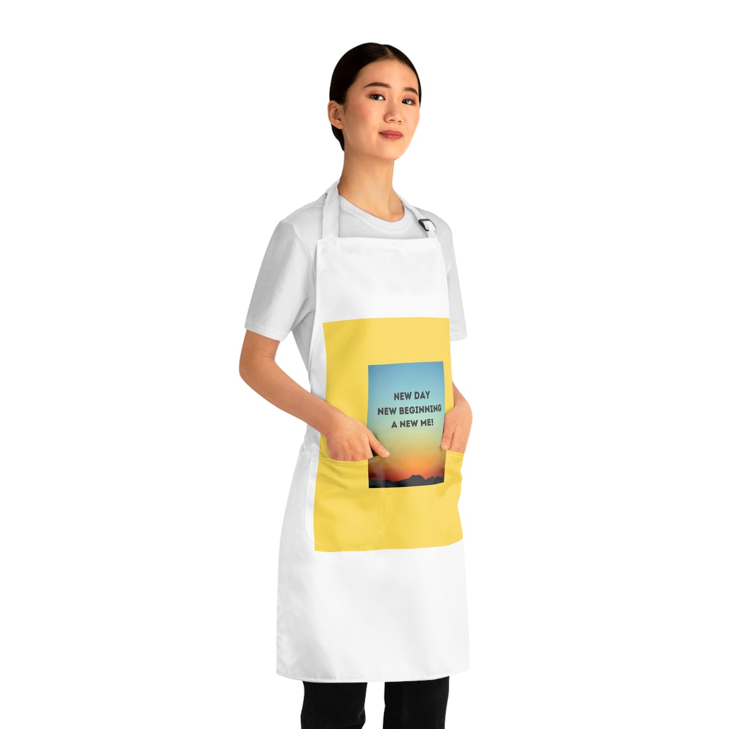 NEW DAY NEW BEGINNING A NEW ME Apron (AOP)