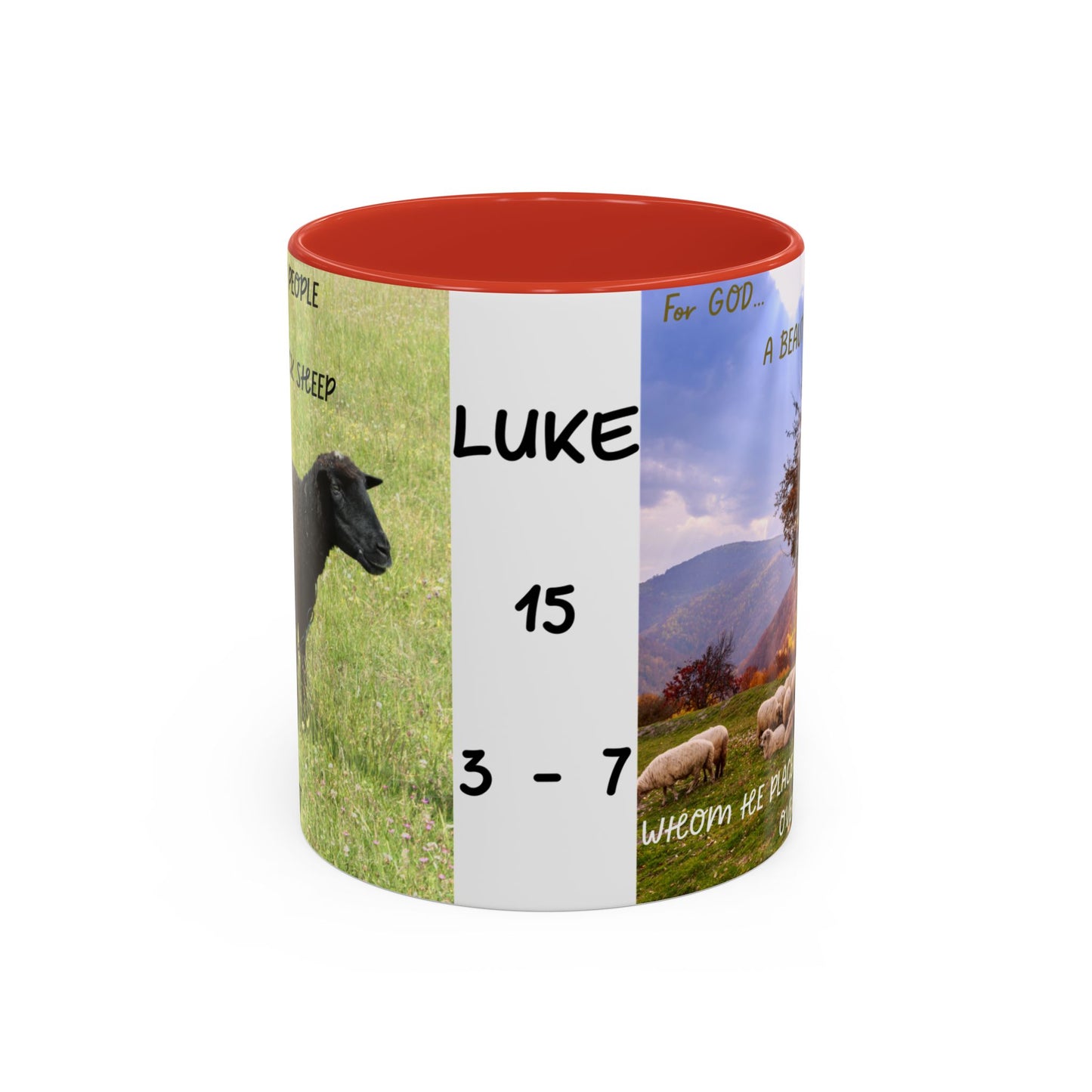 BLACK SHEEP Beautiful Sheep Coffee Mug, Inspirational Luke 15:3-7 Mug, Nature Lover Gift, Faith-Based Beverage Cup, Unique Farmhouse Decor