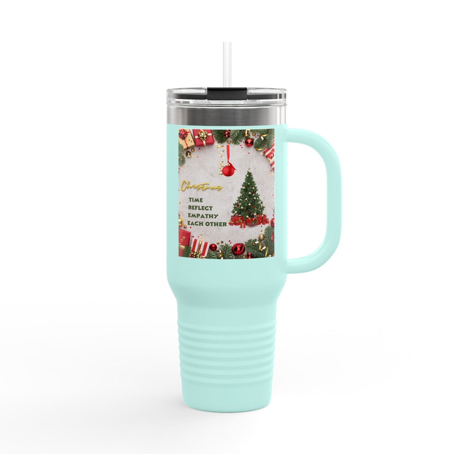 Holiday Insulated Travel Mug, 40oz | Christmas Gift, Travel Coffee Cup, Winter Drinkware, Reusable Mug, Eco-Friendly Beverage Container