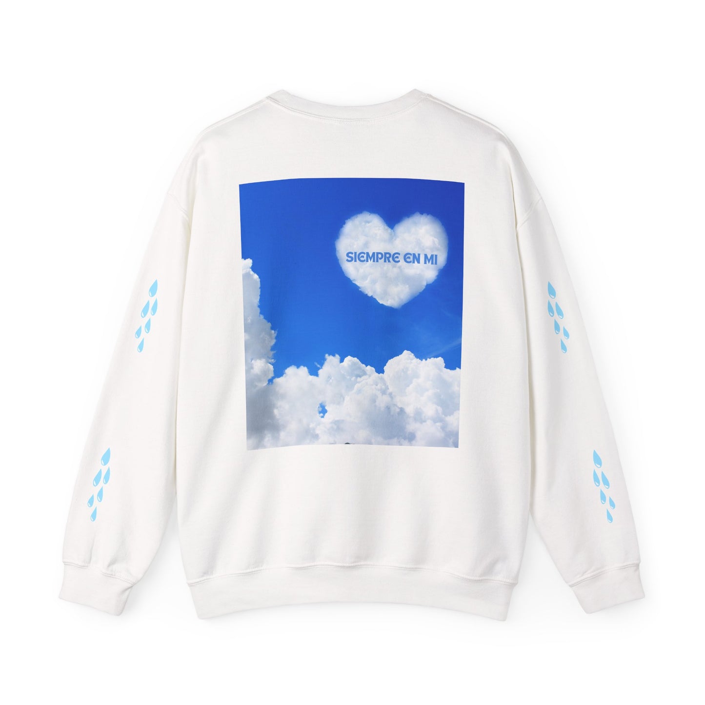 TE MANDO BESOS Heavenly Love Sweatshirt, Spiritual Crewneck, Angelic Gift, Cloud Art Pullover, Heartfelt Comfort Wear, Perfect for Love Celebrations