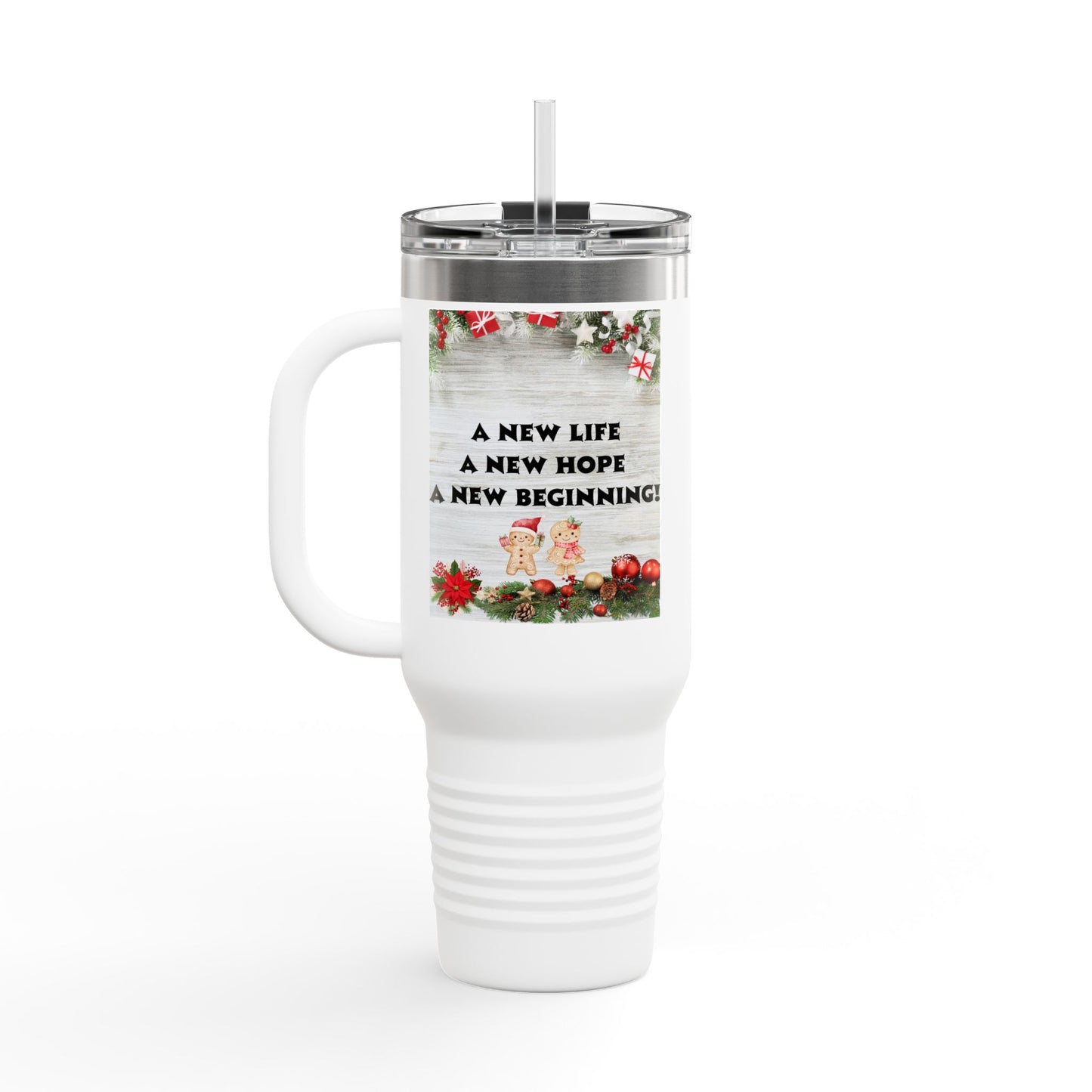 Holiday Insulated Travel Mug, 40oz | Christmas Gift, Travel Coffee Cup, Winter Drinkware, Reusable Mug, Eco-Friendly Beverage Container