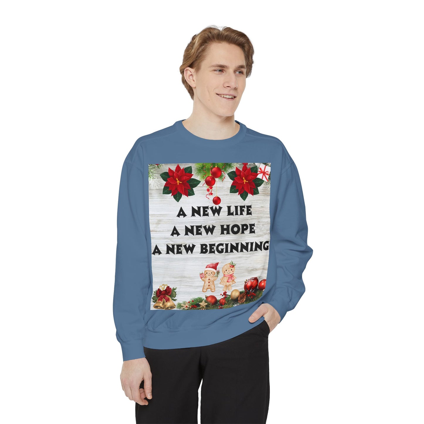 Cozy Holiday Sweatshirt - A New Life, New Hope, New Beginning, Christmas Gift, Unisex Apparel, Festive Wear, Winter Fashion