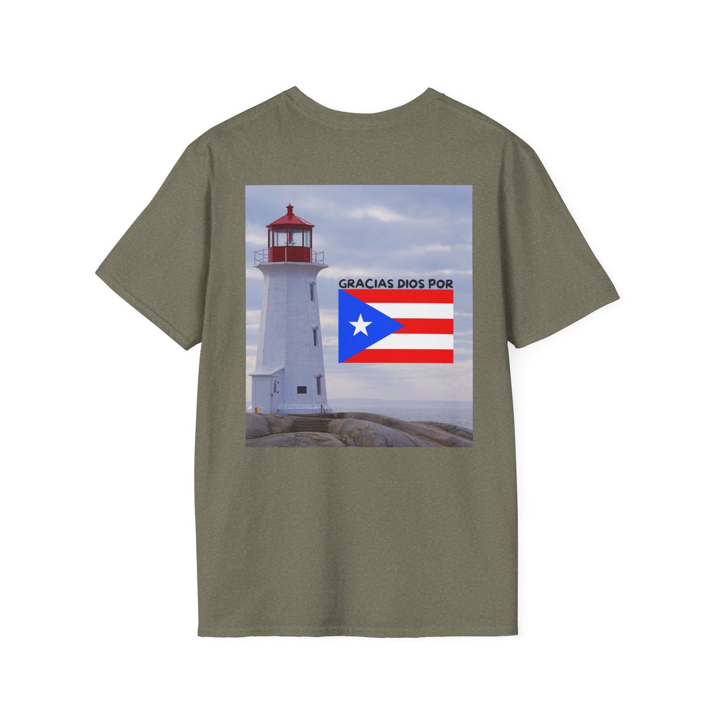 Puerto Rico Pride T-Shirt, Beach Vacation Tee, Unisex Graphic Shirt, Lighthouse Design, Caribbean Summer Wear
