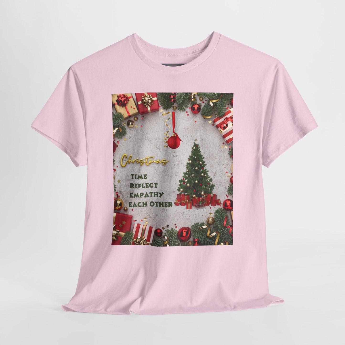 Christmas-Themed Unisex Heavy Cotton Tee, Holiday Gift, Festive Apparel, Family Gatherings, New Year Celebrations, Cute Christmas Shirt