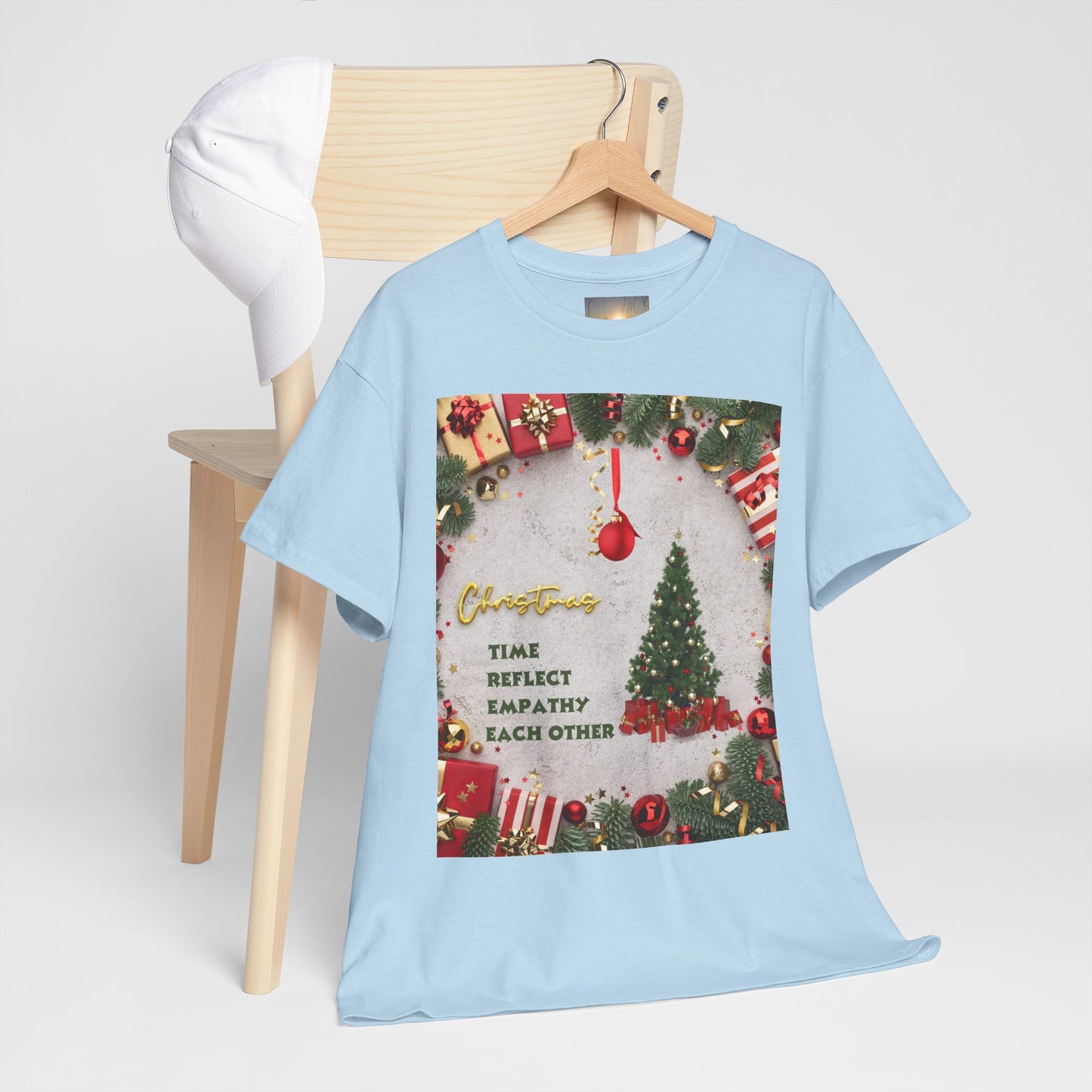 Christmas-Themed Unisex Heavy Cotton Tee, Holiday Gift, Festive Apparel, Family Gatherings, New Year Celebrations, Cute Christmas Shirt