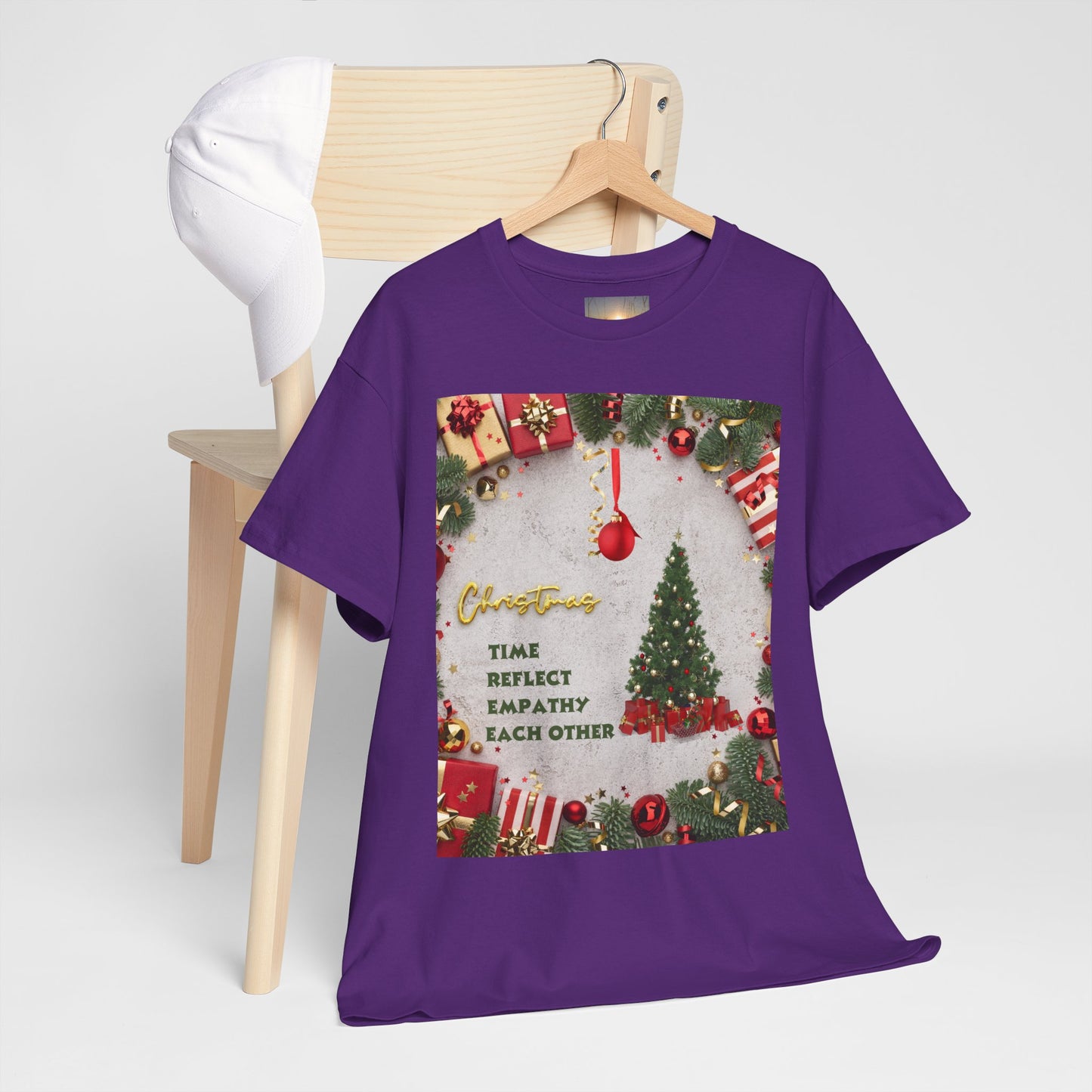 Christmas-Themed Unisex Heavy Cotton Tee, Holiday Gift, Festive Apparel, Family Gatherings, New Year Celebrations, Cute Christmas Shirt