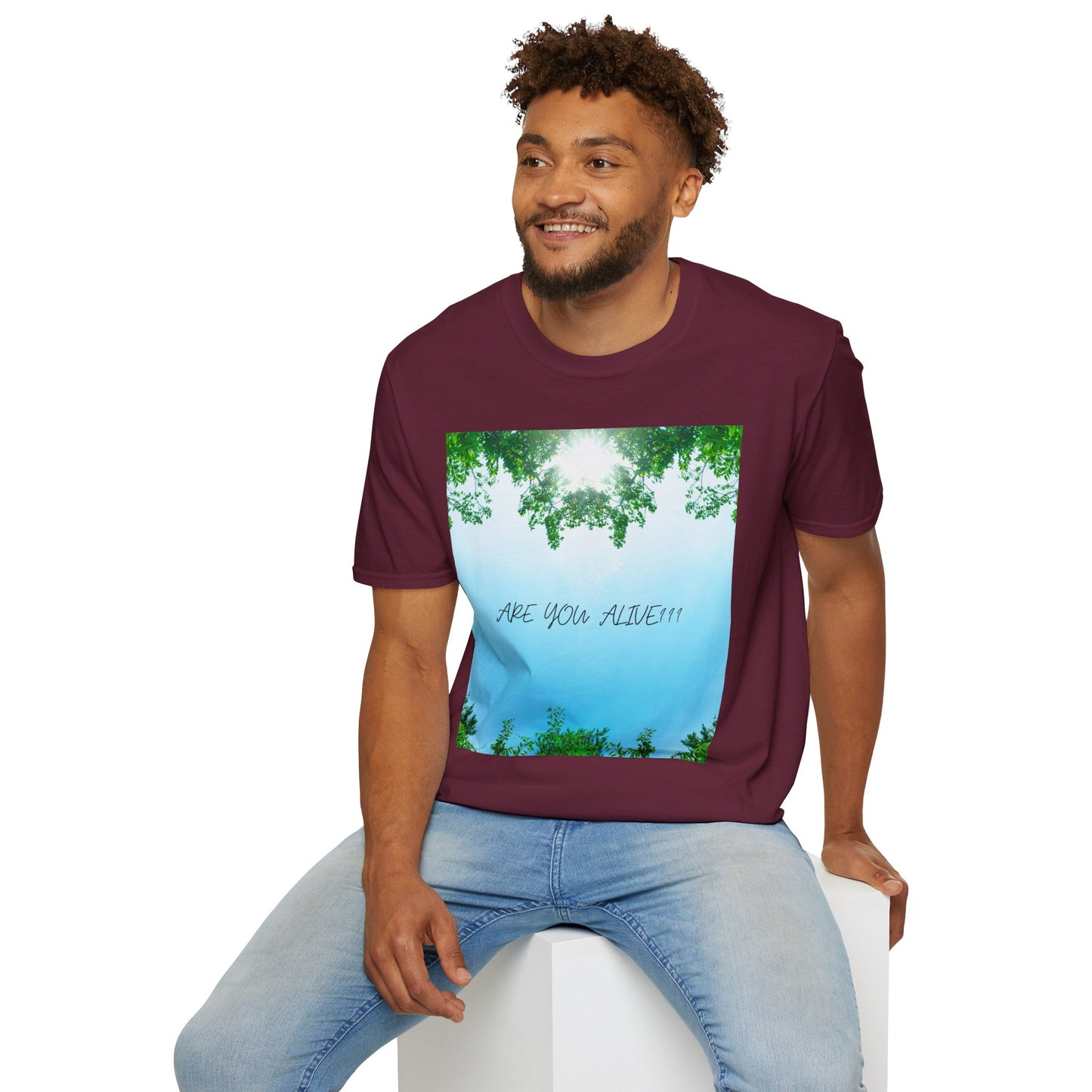 ARE YOU ALIVE? T-Shirt - Inspirational Design, Unisex Graphic Tee for Mindfulness, Casual Wear, Gifts for Nature Lovers, Positive Vibes