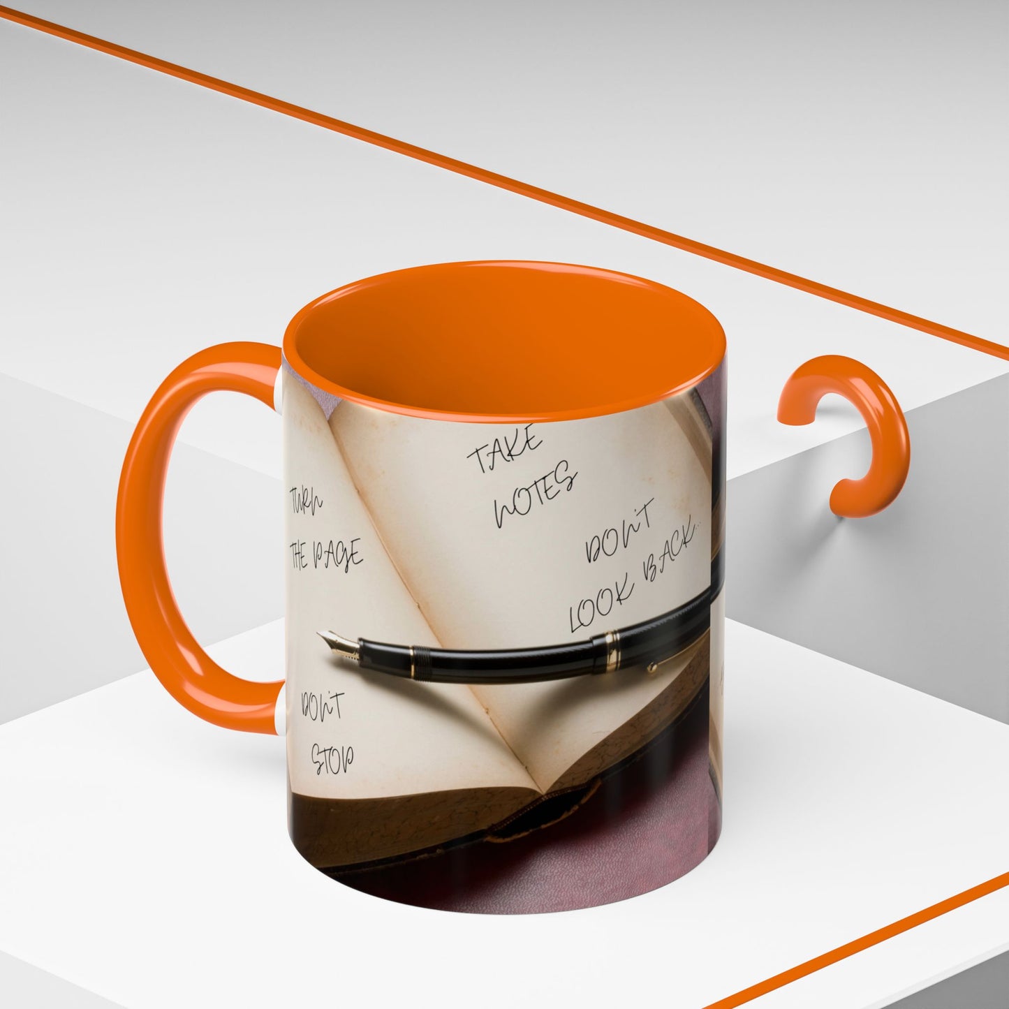 TURN THE PAGE NO TE DETENGAS Inspirational Accent Coffee Mug - Motivational Quotes, Perfect for Home or Office, Gift for Friends, Encouragement, Self-care