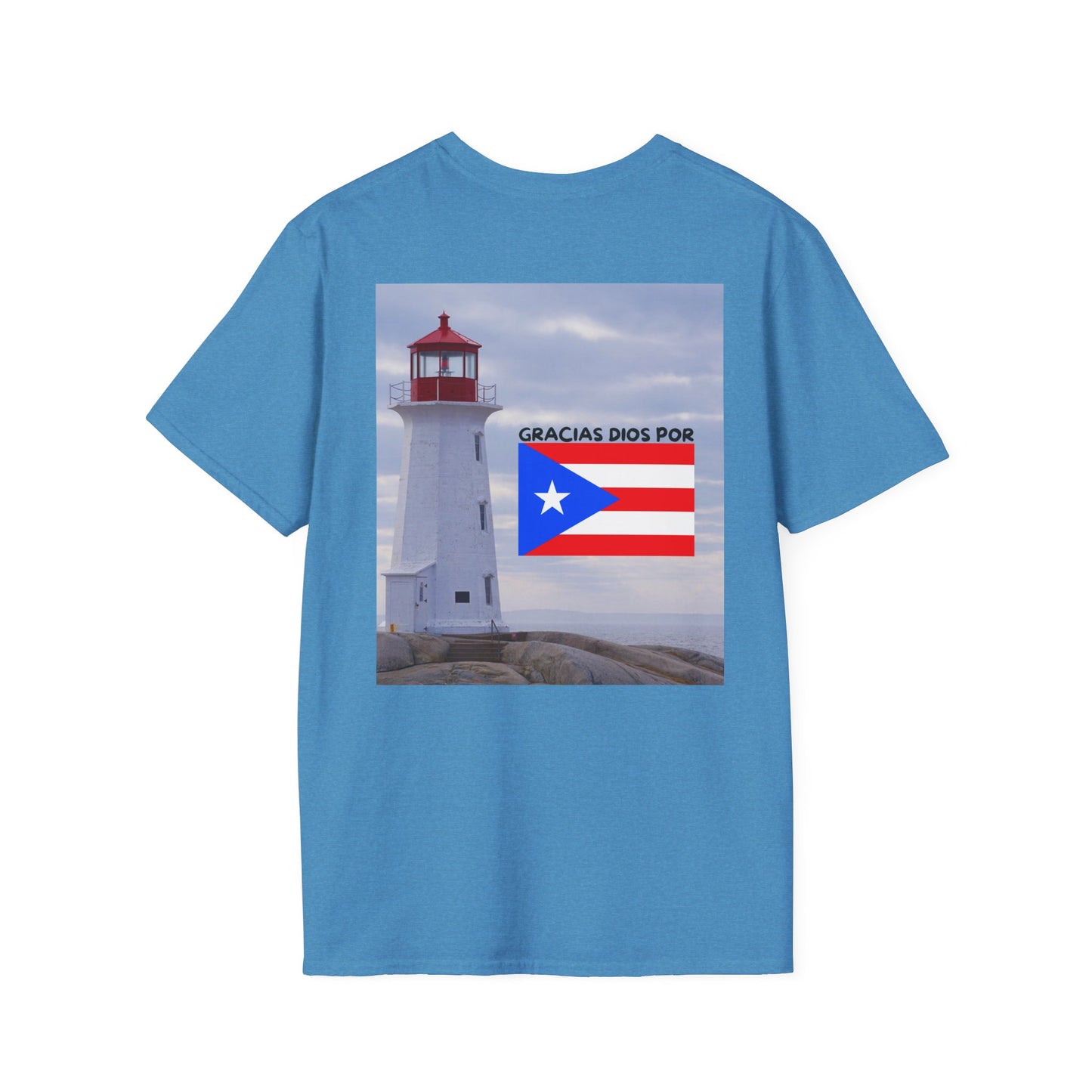 Puerto Rico Pride T-Shirt, Beach Vacation Tee, Unisex Graphic Shirt, Lighthouse Design, Caribbean Summer Wear