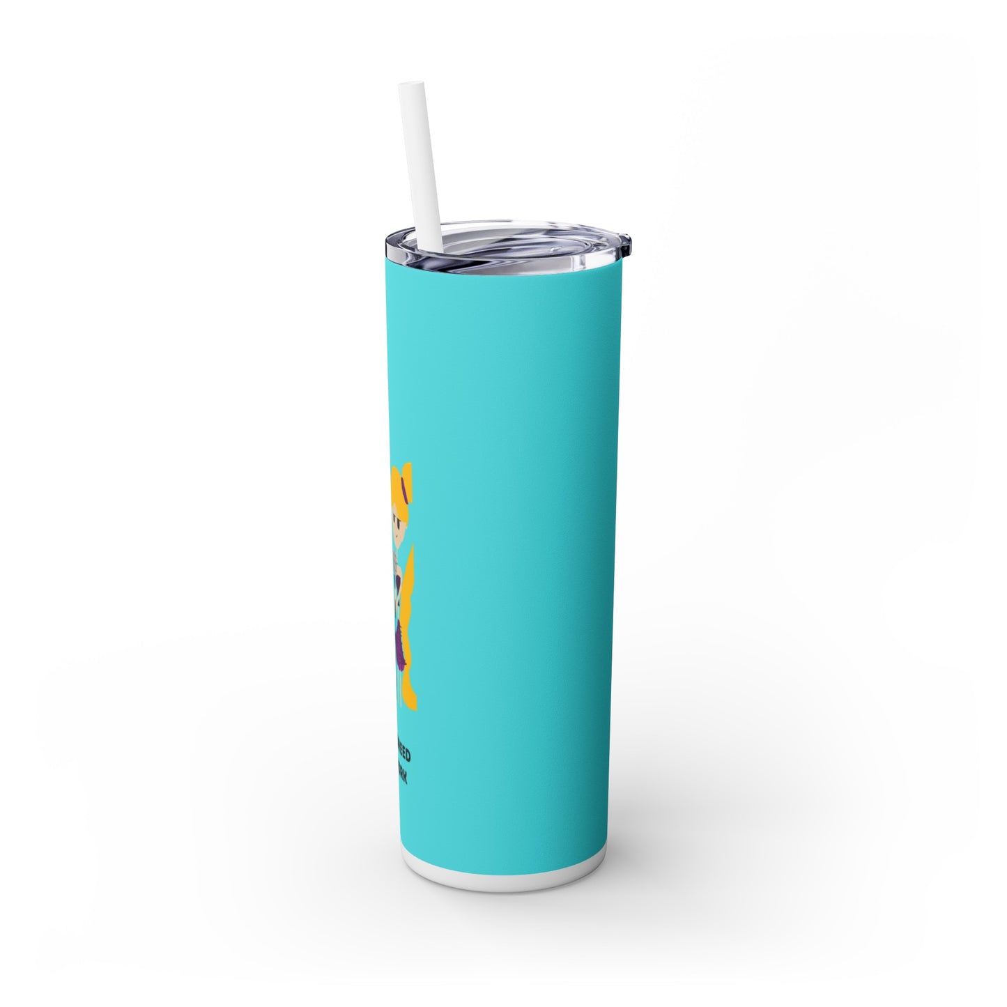 100 % AGREED TEAMWORKS ISAAC IDYER ARTS DESINGS Skinny Tumbler with Straw, 20oz