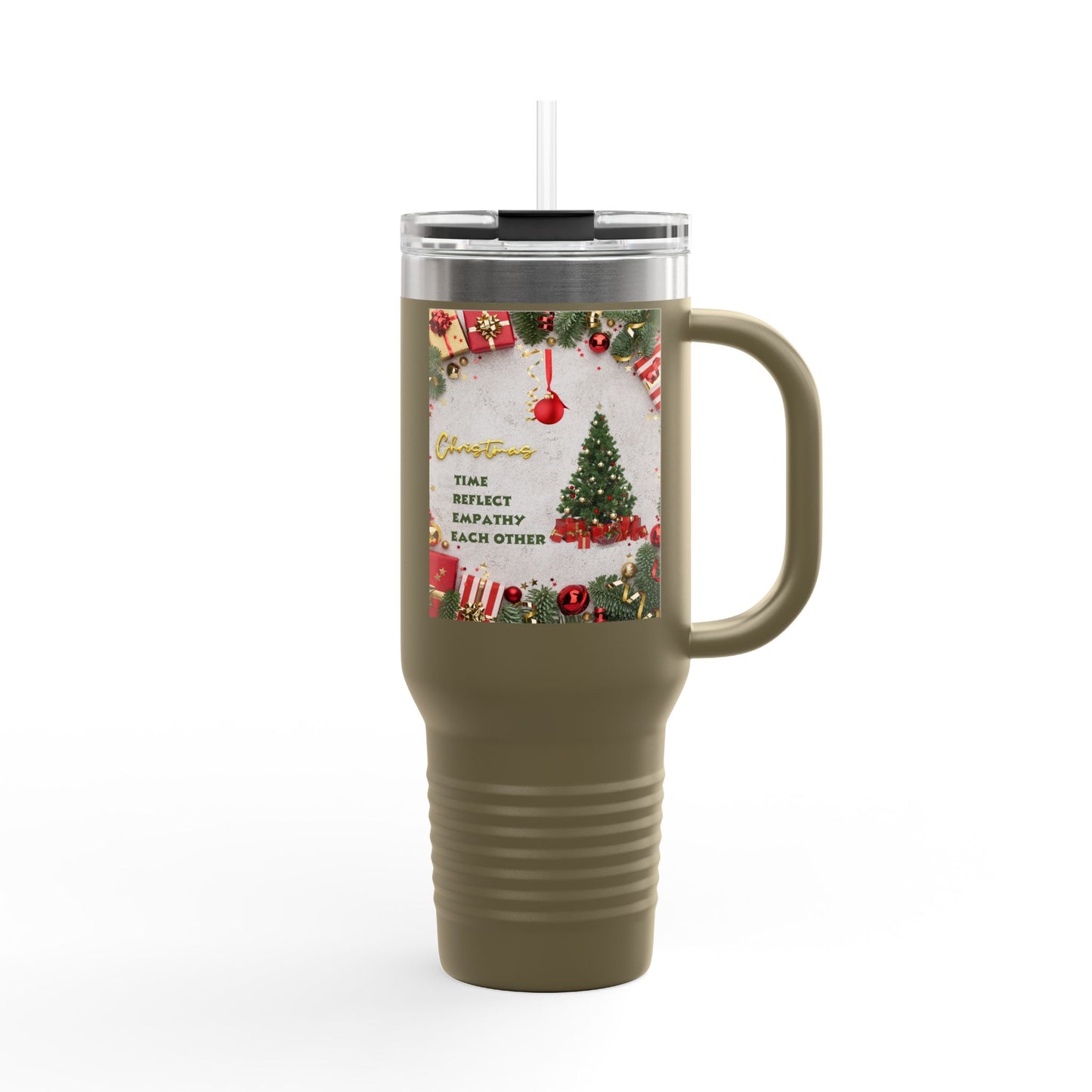 Holiday Insulated Travel Mug, 40oz | Christmas Gift, Travel Coffee Cup, Winter Drinkware, Reusable Mug, Eco-Friendly Beverage Container