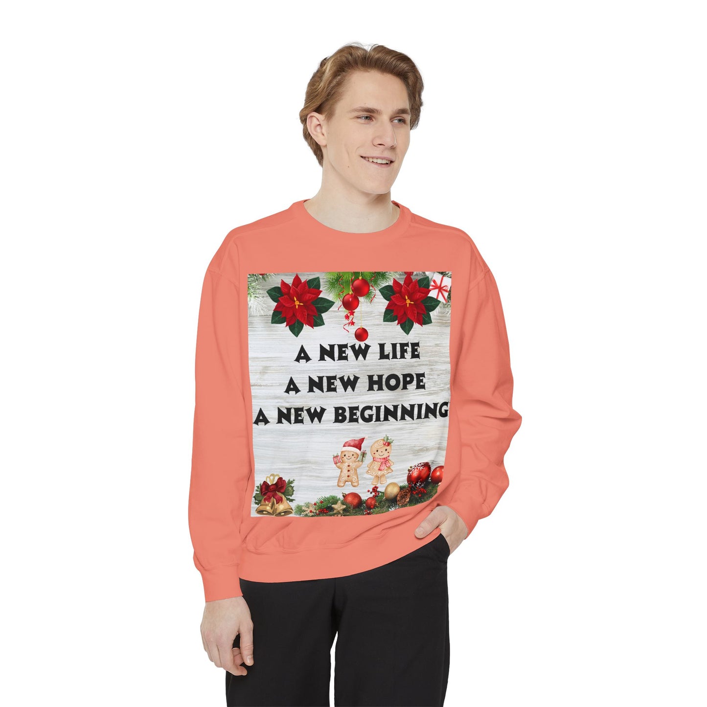 Cozy Holiday Sweatshirt - A New Life, New Hope, New Beginning, Christmas Gift, Unisex Apparel, Festive Wear, Winter Fashion