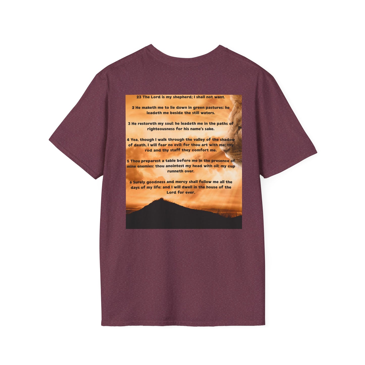 PSALM 23 Comfortable Faith-Inspired T-Shirt with Psalm 23 Design, Spiritual Tee, Christian Apparel, Inspirational Gifts, Everyday Wear