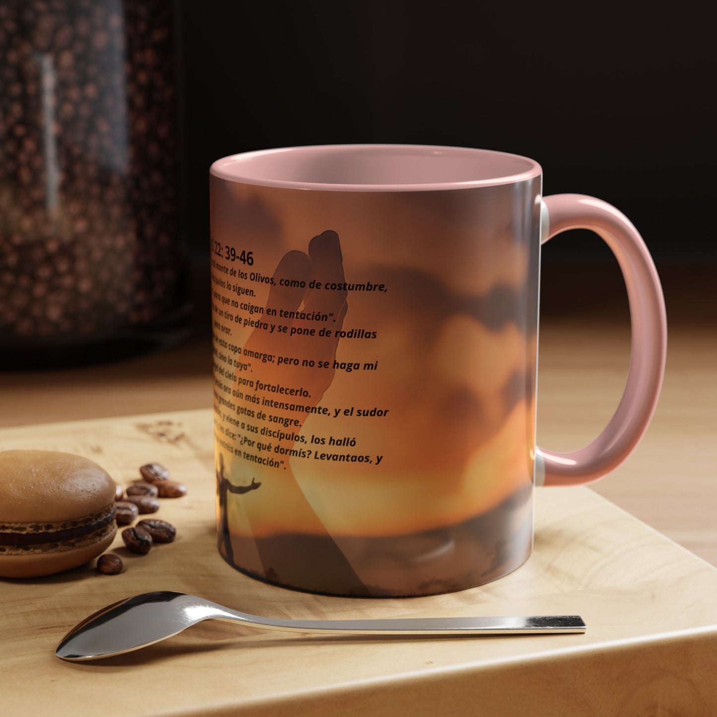 LUCAS 22: 39-46 Oración en el Monte Accent Coffee Mug (1ó1, 15oz)