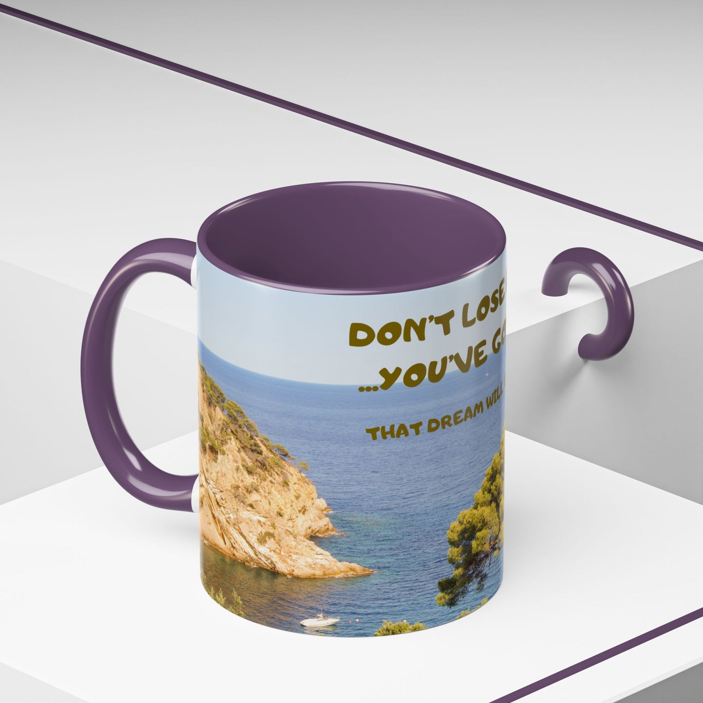 Inspirational Coastal Coffee Mug - "Don't Lose Focus... You've Got This" Accent Mug