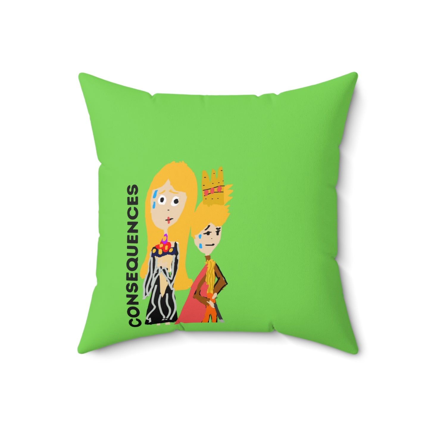 CONSEQUENCES ISAAC IDYER ARTS DESINGS Spun Polyester Square Pillow