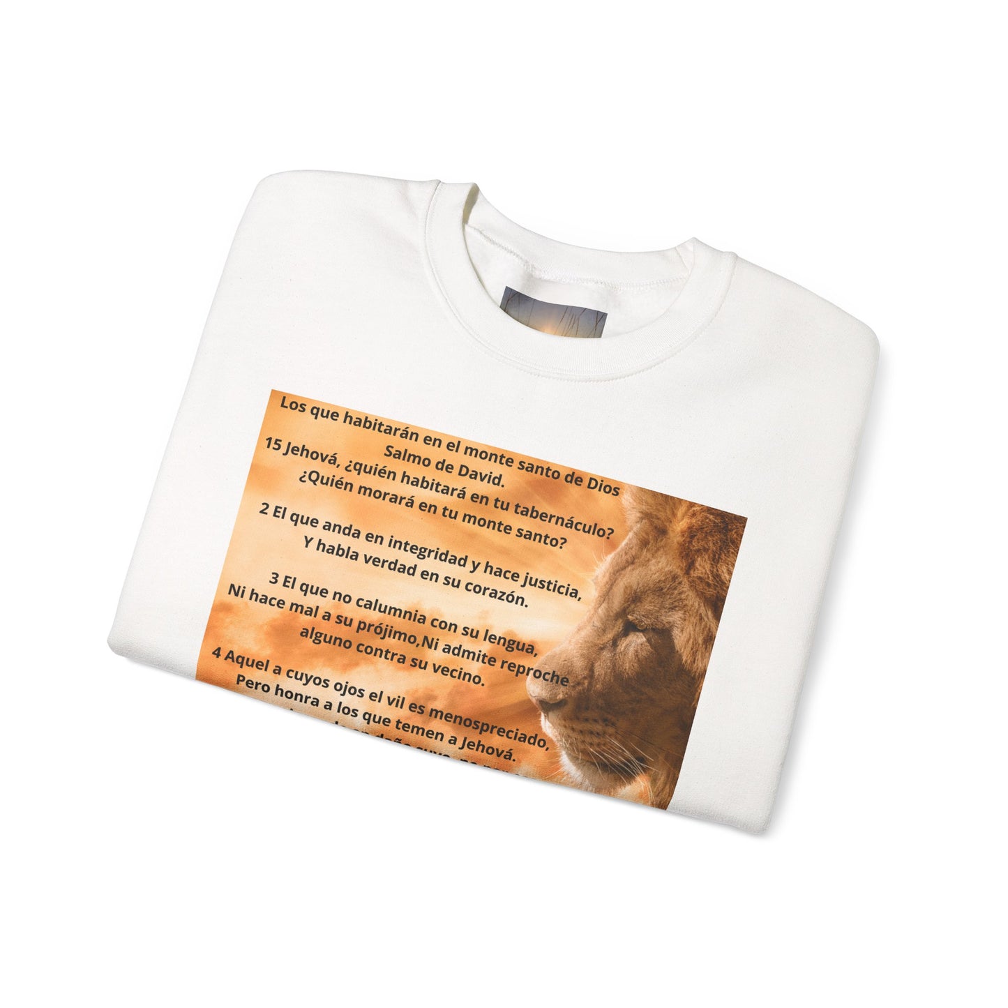 SALMO 15 Lion Crewneck Sweatshirt | Motivational Gift for Animal Lovers, Cozy Casual Wear, Birthday, Christmas