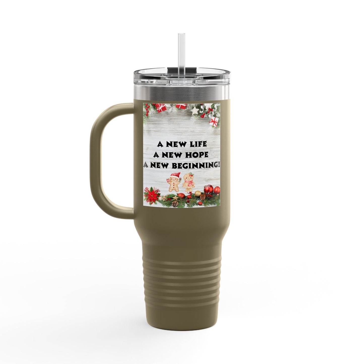 Holiday Insulated Travel Mug, 40oz | Christmas Gift, Travel Coffee Cup, Winter Drinkware, Reusable Mug, Eco-Friendly Beverage Container