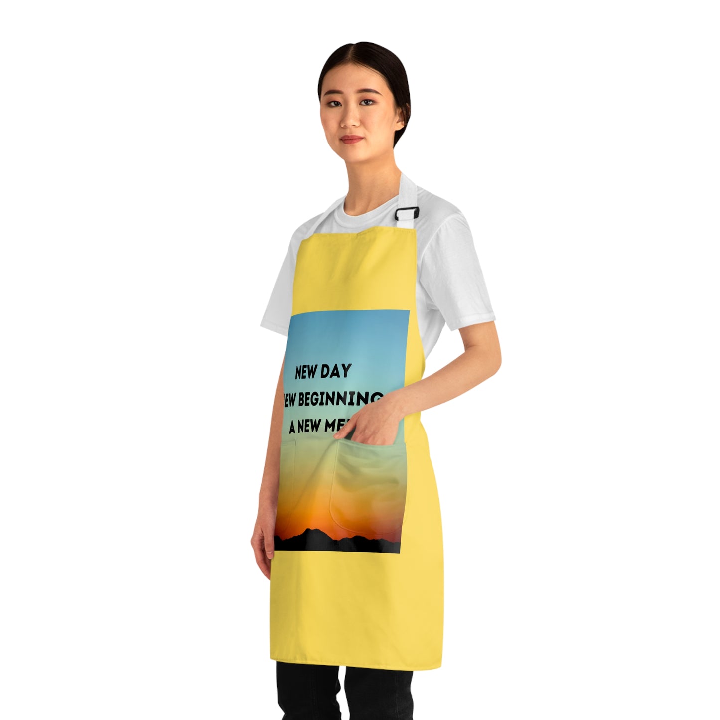 NEW DAY NEW BEGINNING A NEW ME Apron (AOP)