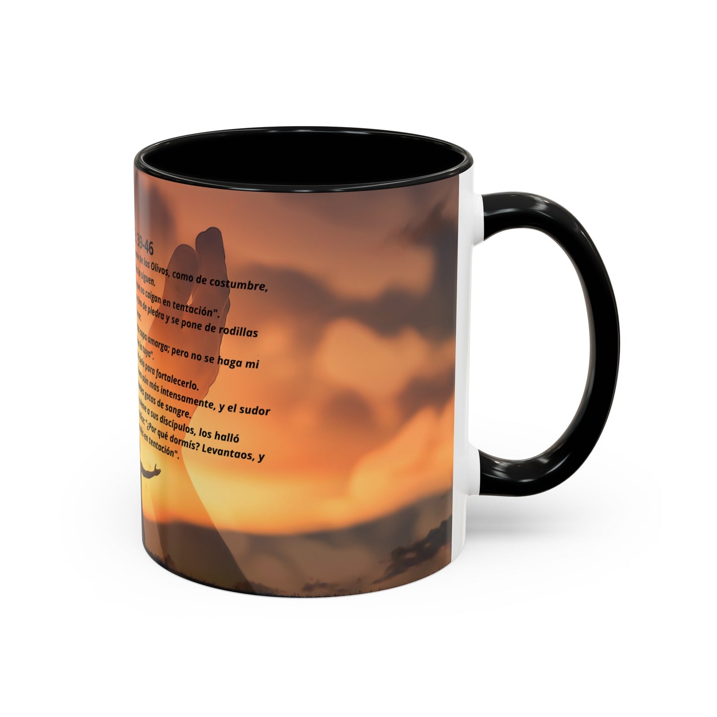 LUCAS 22: 39-46 Oración en el Monte Accent Coffee Mug (1ó1, 15oz)