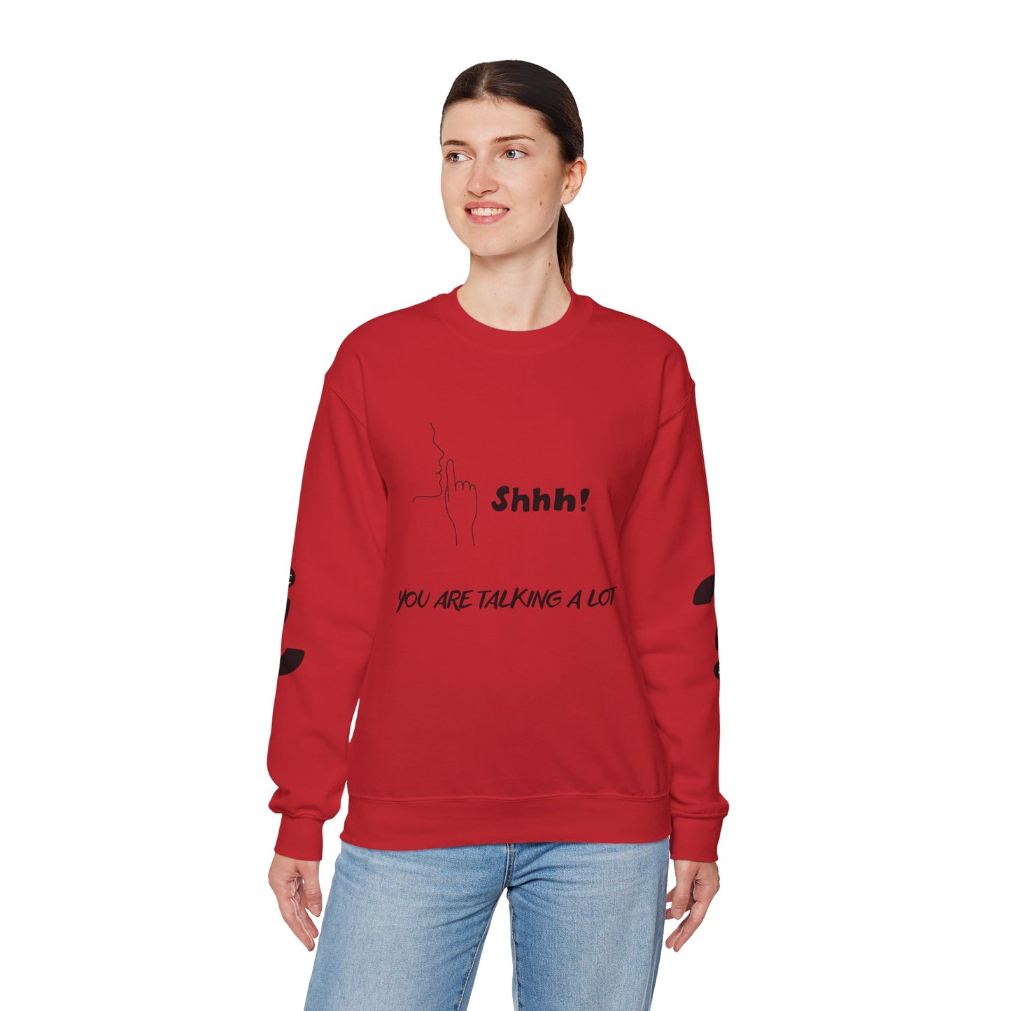 SHHH! SILENCE Unisex Humor Crewneck Sweatshirt: Funny Silence Design, Perfect for Gifting, Casual Wear, Birthday, Holidays, Conversation Starter
