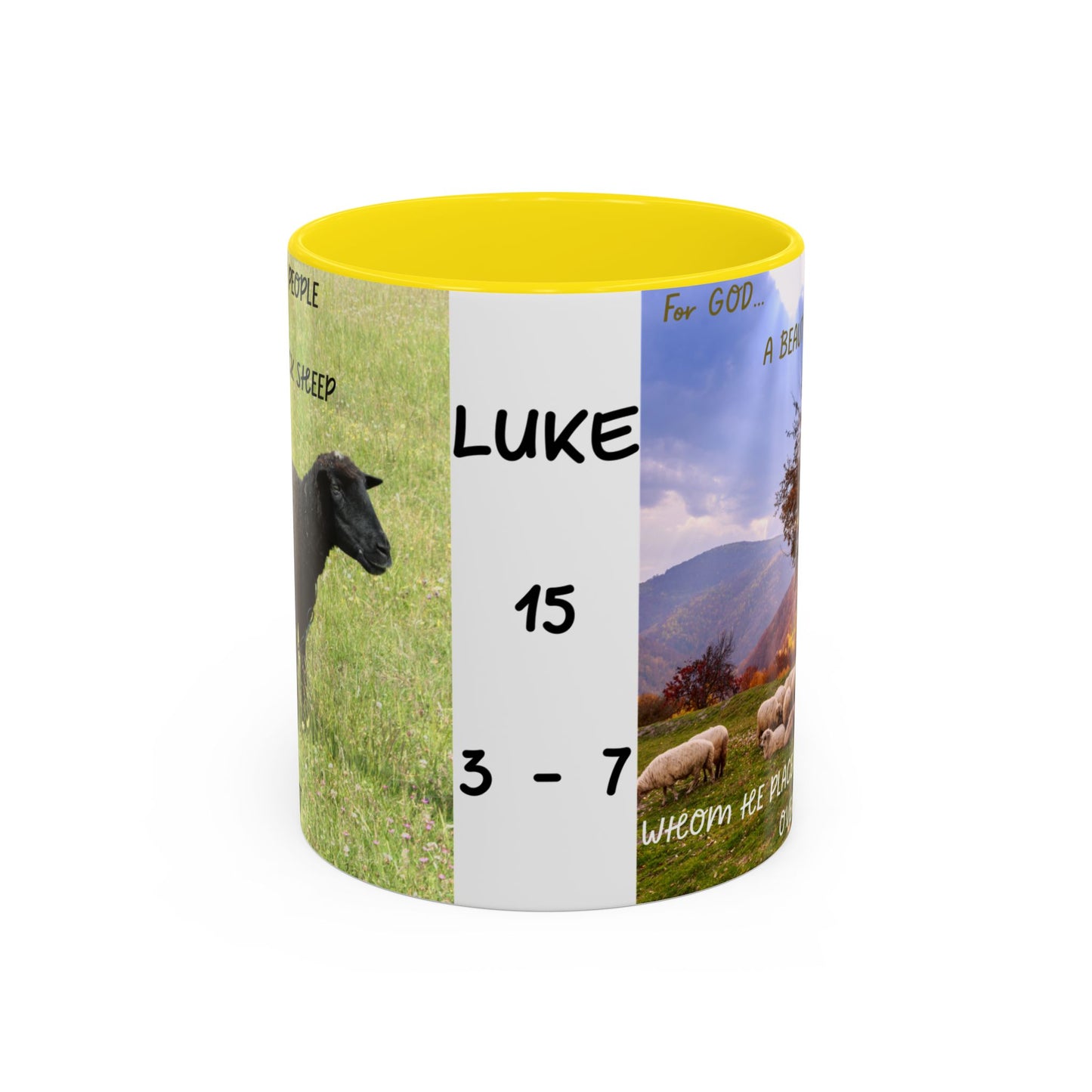 BLACK SHEEP Beautiful Sheep Coffee Mug, Inspirational Luke 15:3-7 Mug, Nature Lover Gift, Faith-Based Beverage Cup, Unique Farmhouse Decor