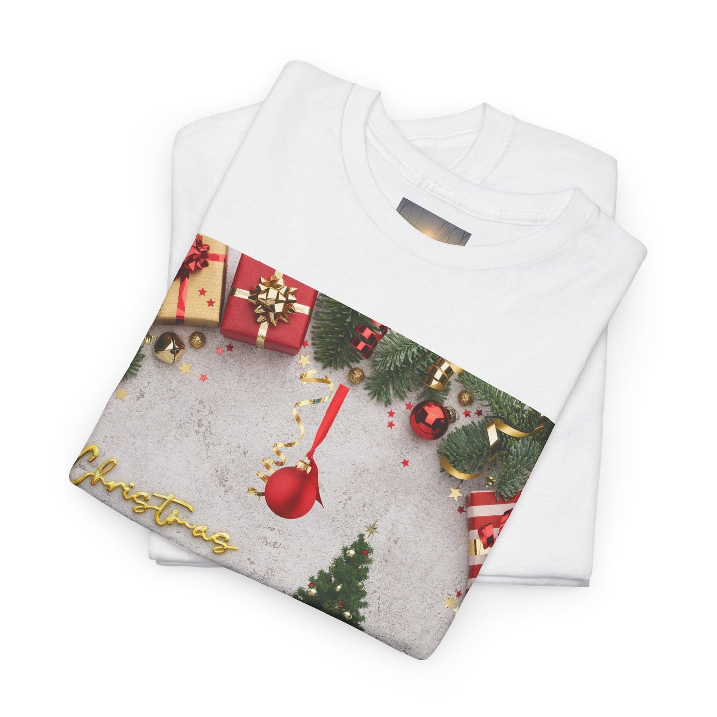 Christmas-Themed Unisex Heavy Cotton Tee, Holiday Gift, Festive Apparel, Family Gatherings, New Year Celebrations, Cute Christmas Shirt