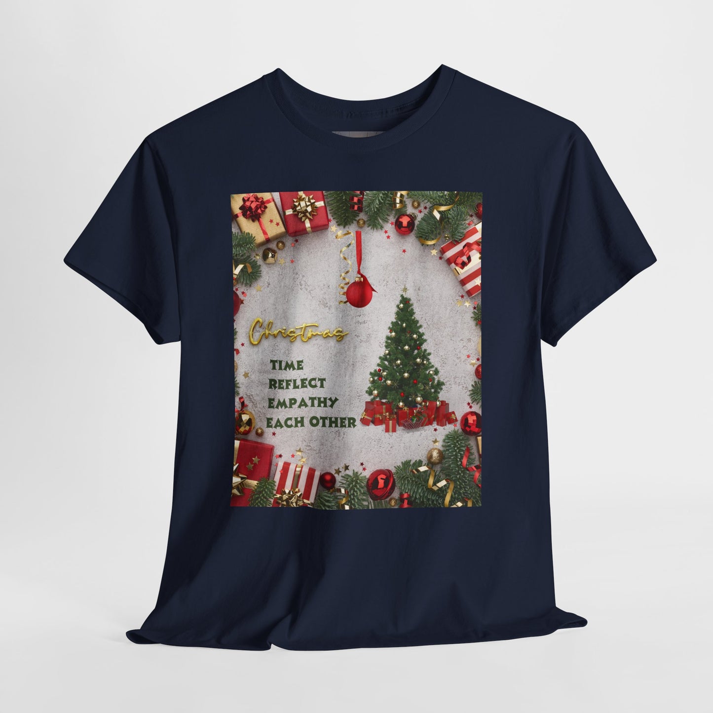 Christmas-Themed Unisex Heavy Cotton Tee, Holiday Gift, Festive Apparel, Family Gatherings, New Year Celebrations, Cute Christmas Shirt