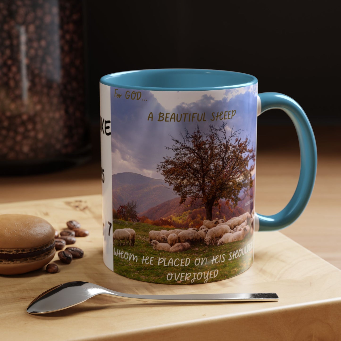 BLACK SHEEP Beautiful Sheep Coffee Mug, Inspirational Luke 15:3-7 Mug, Nature Lover Gift, Faith-Based Beverage Cup, Unique Farmhouse Decor