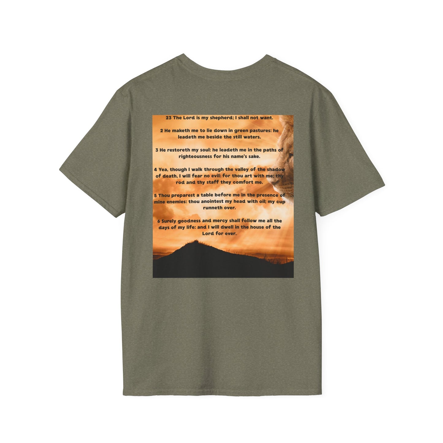 PSALM 23 Comfortable Faith-Inspired T-Shirt with Psalm 23 Design, Spiritual Tee, Christian Apparel, Inspirational Gifts, Everyday Wear